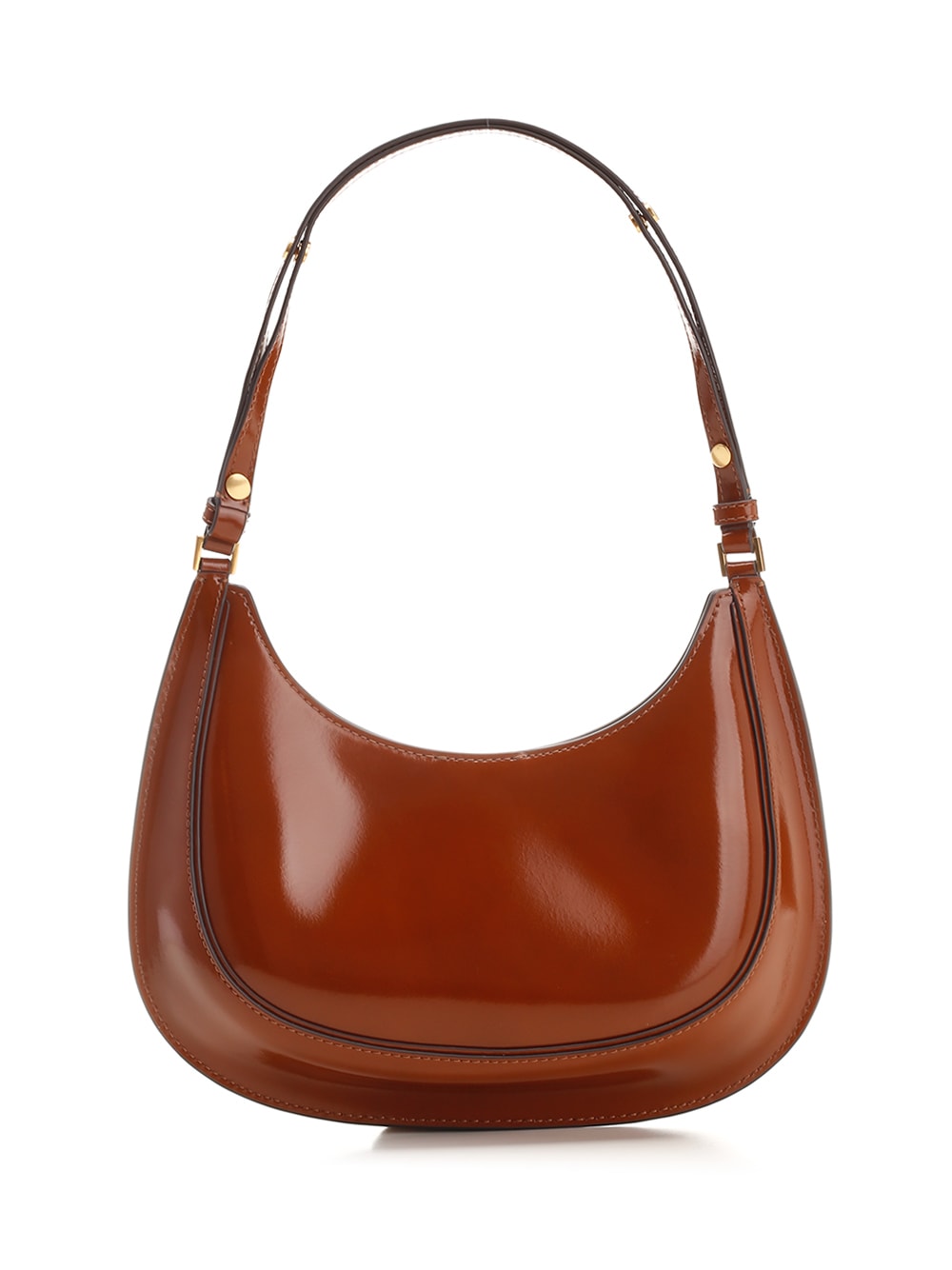 Shop Tory Burch Brushed Leather Hobo Bag In Dark Sienna