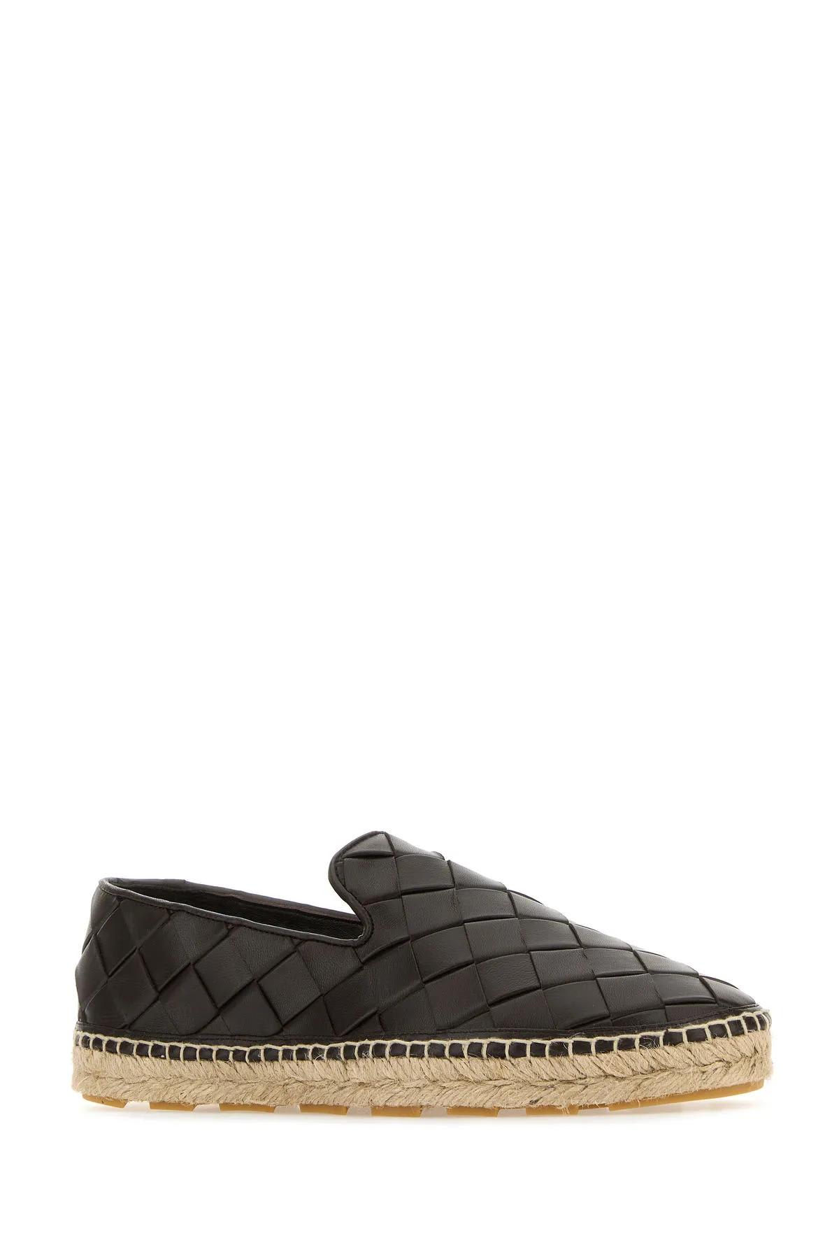 Shop Bottega Veneta Chocolate Leather Jack Espadrillas In Brown