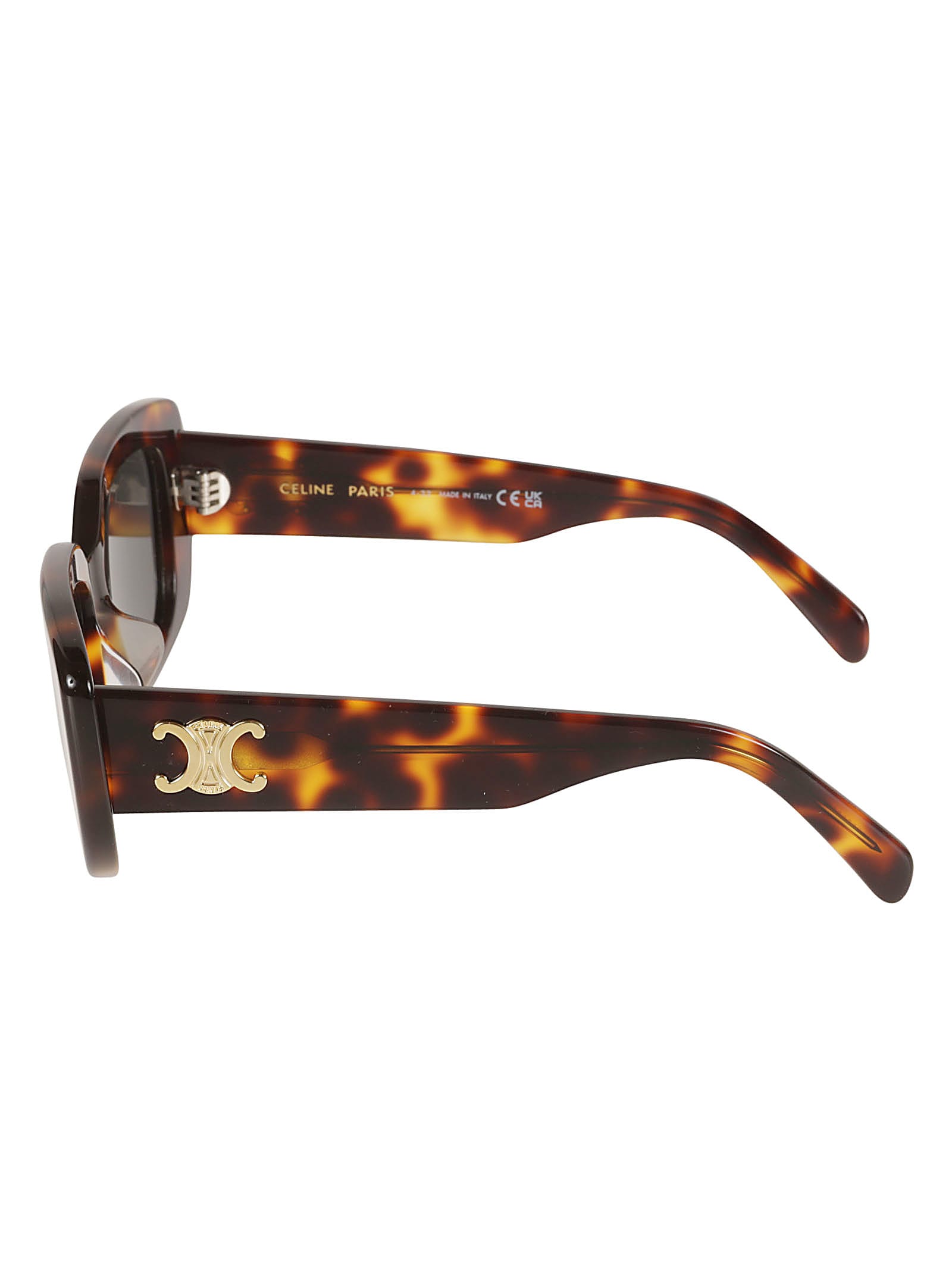 Shop Celine Rectangle Sunglasses In Brown