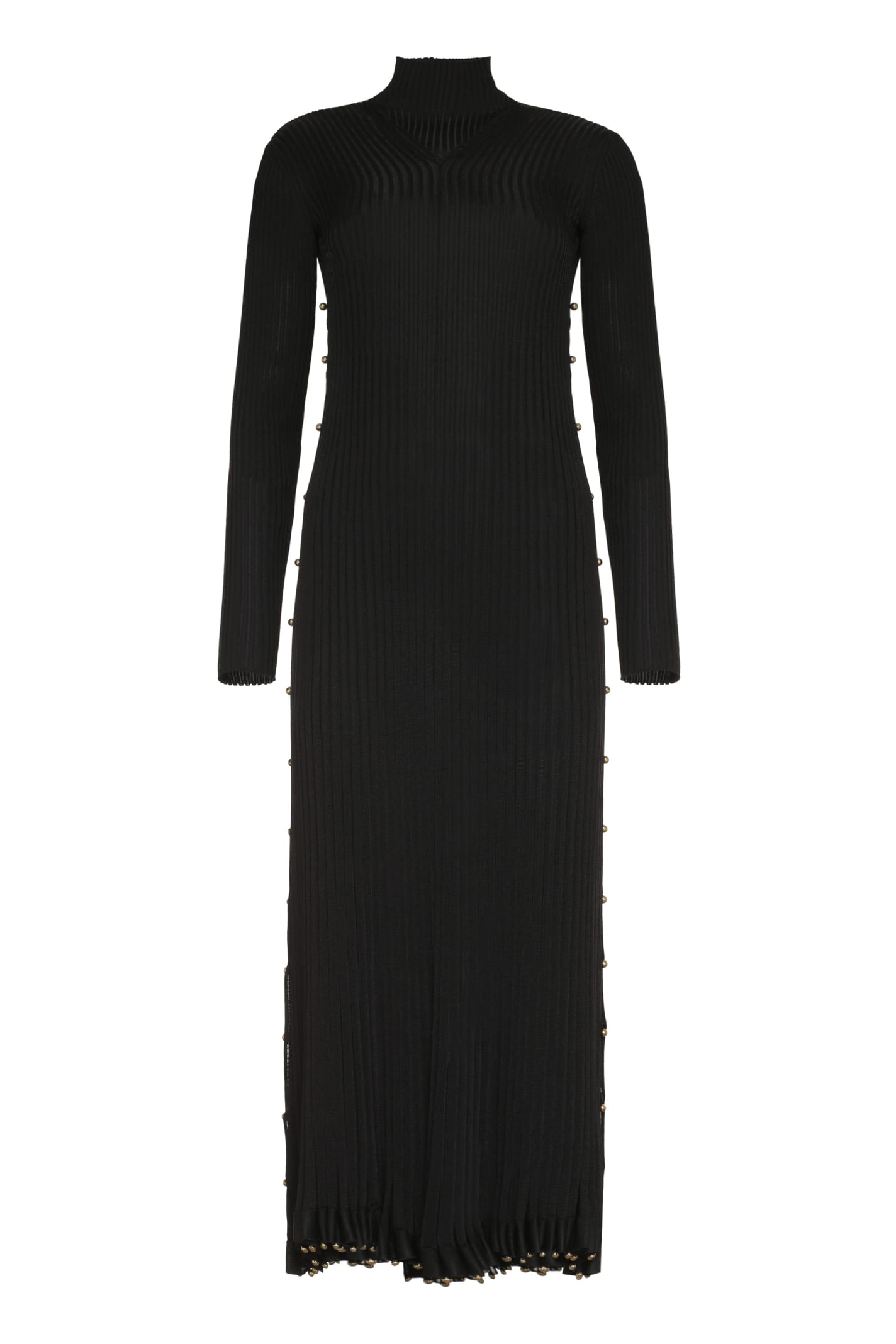 Shop Bottega Veneta Pleated Dress In Black