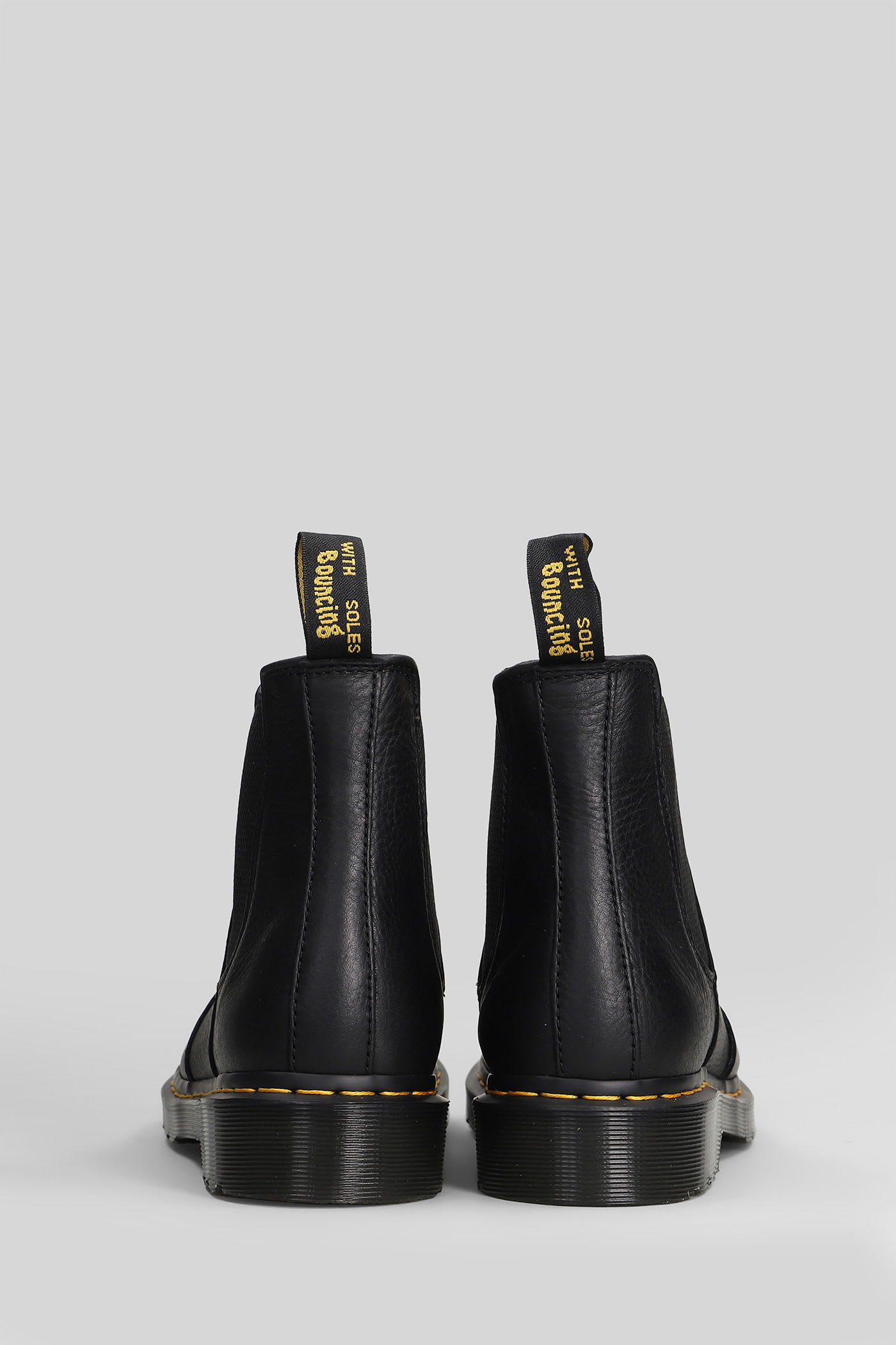 Dr. Martens 2976 Ambassador Combat Boots In Black Leather In Black