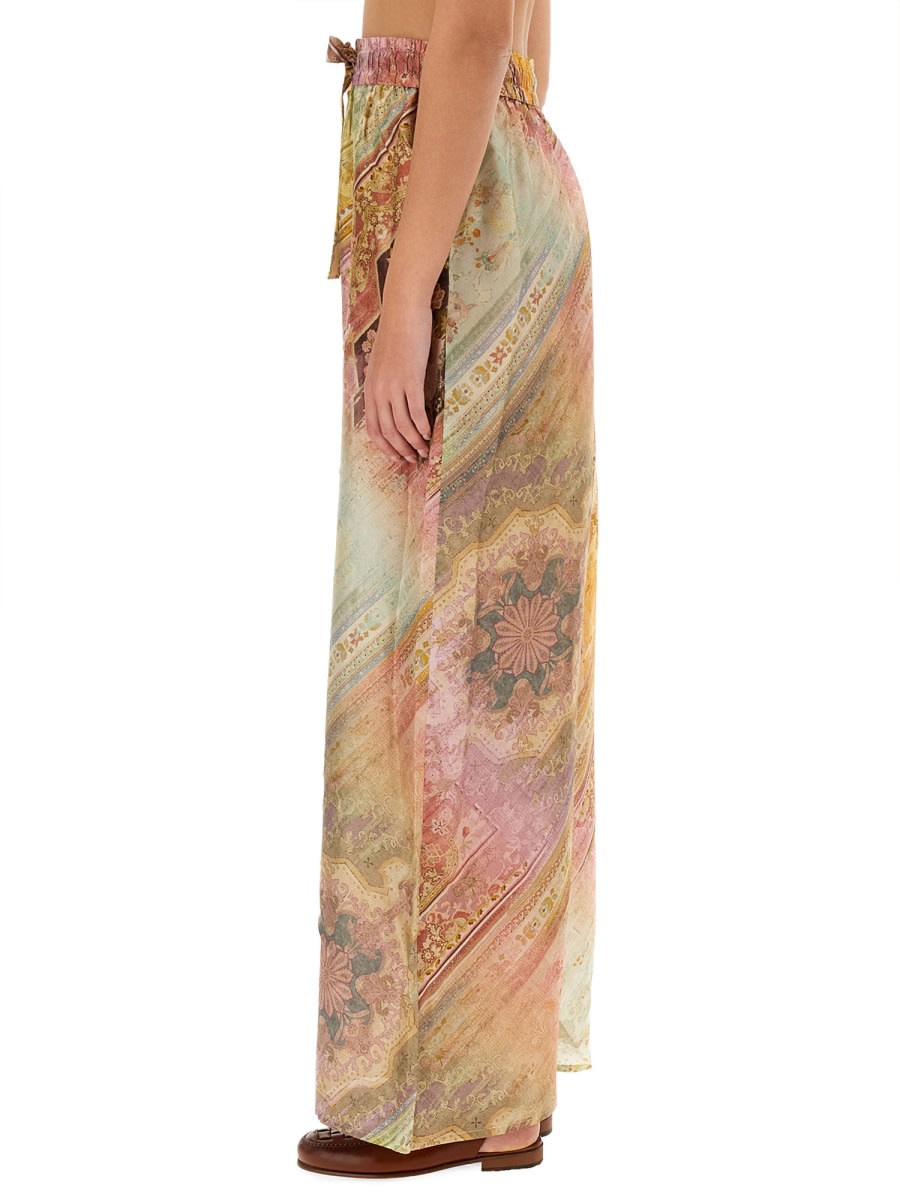 Zimmermann Womens Ombre Multi Tallow Relaxed-fit Silk Trousers Xs In Multicolour