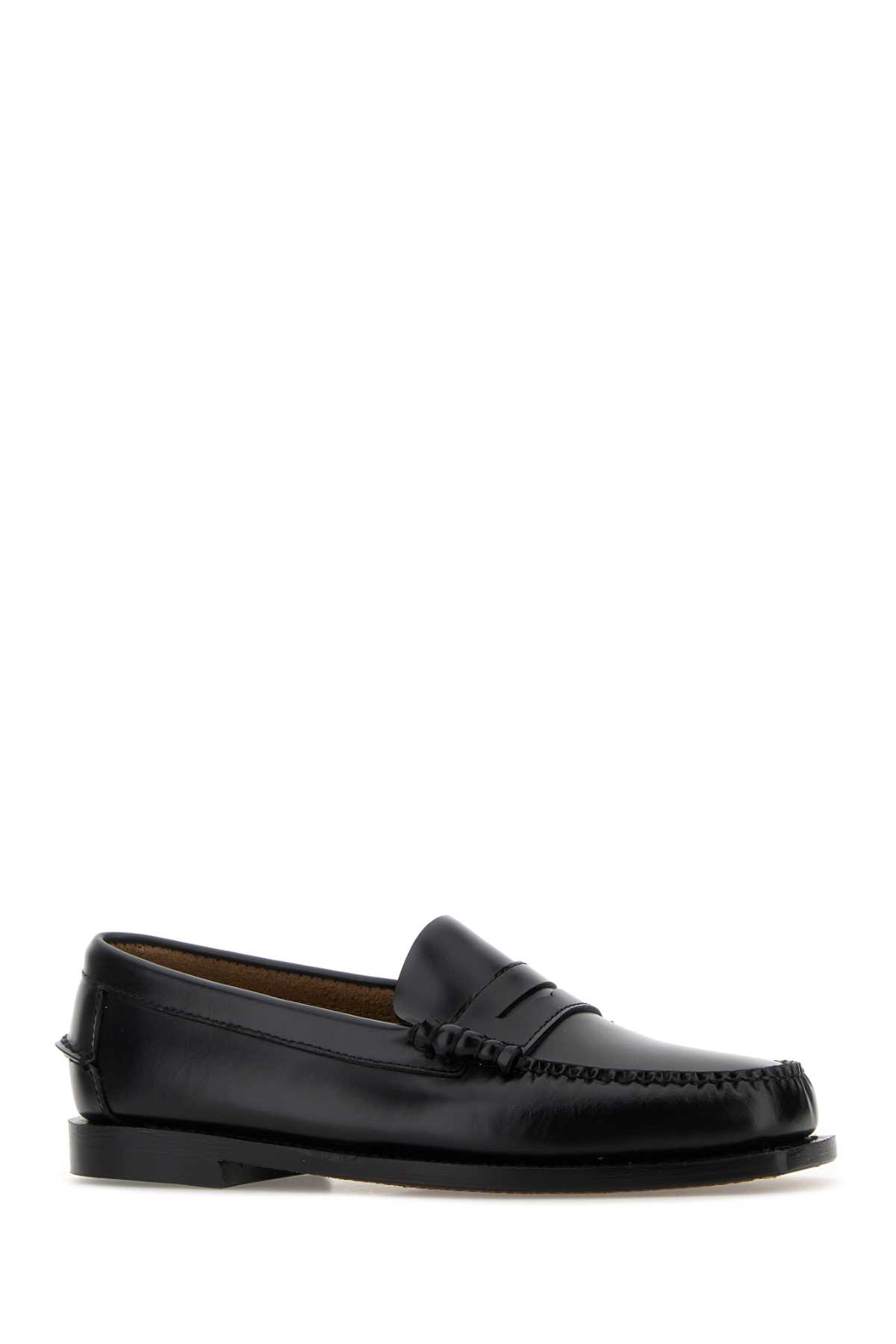 Sebago Black Leather Madison Loafers In Black
