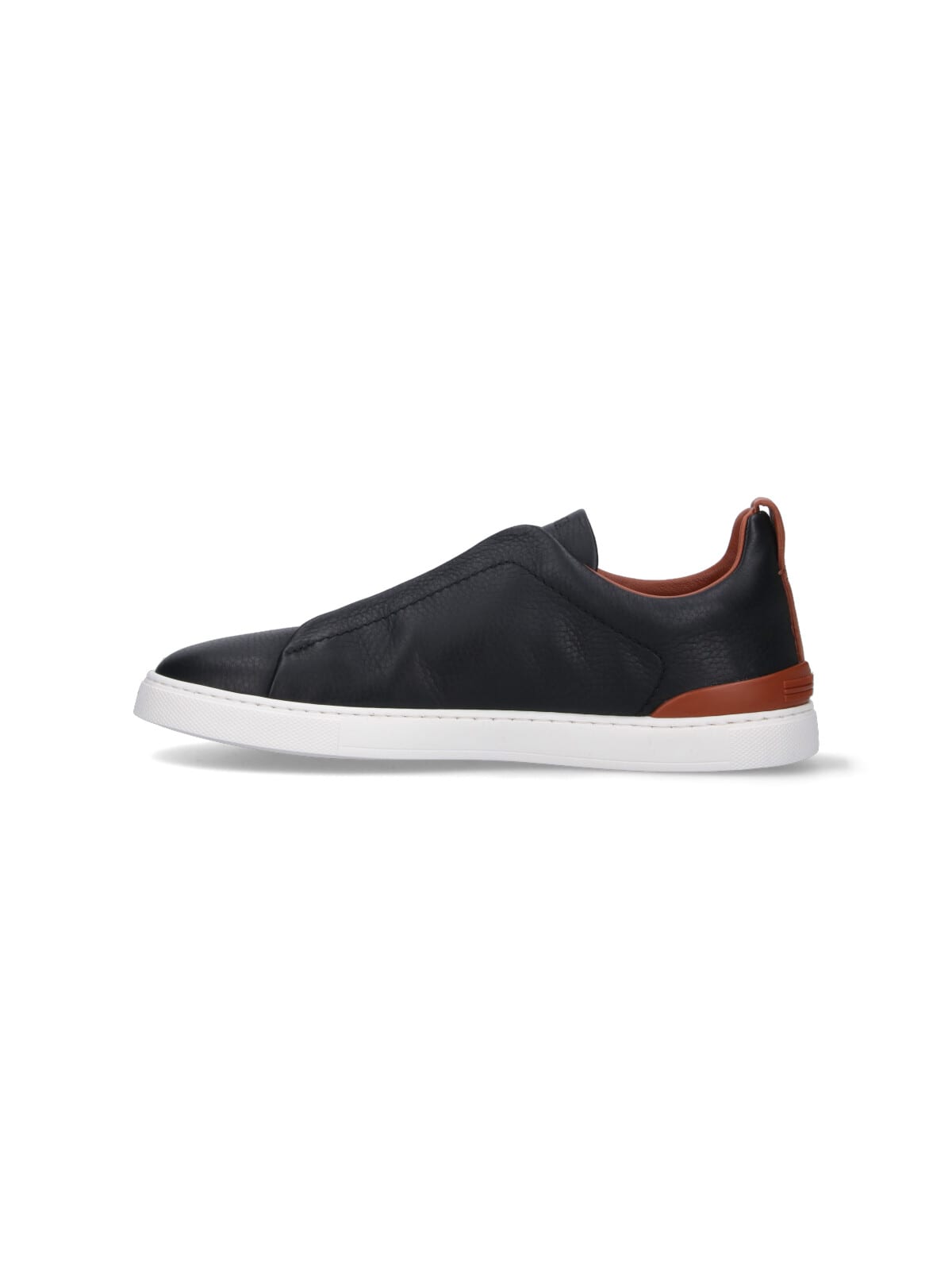 Zegna Sole Contrast Sneakers Pull Tab In Black