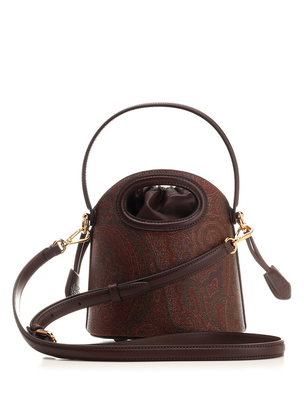 Shop Etro Small Saturno Bucket Bag In Bordeaux