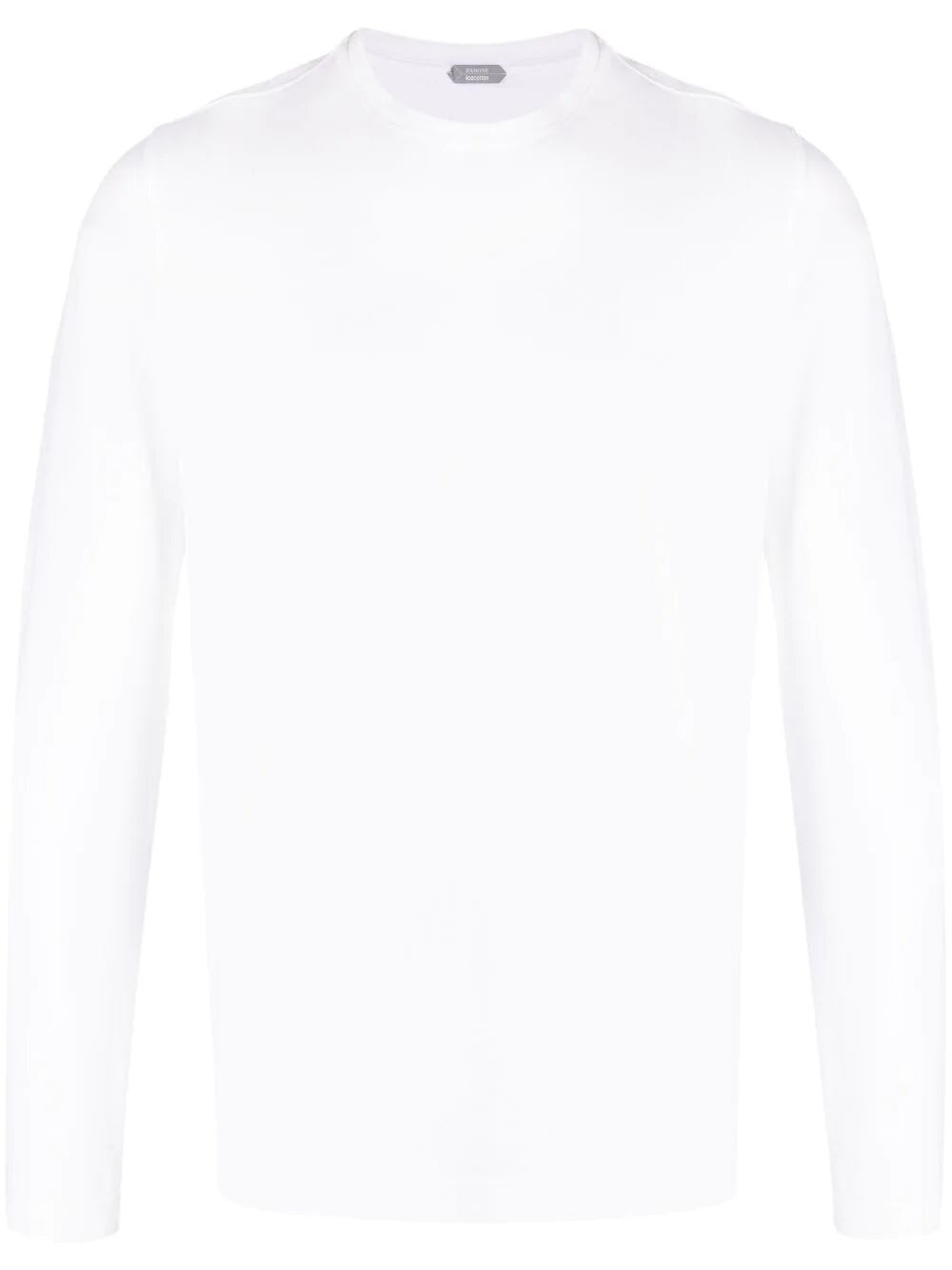 Zanone Long Sleeves T-shirt In White