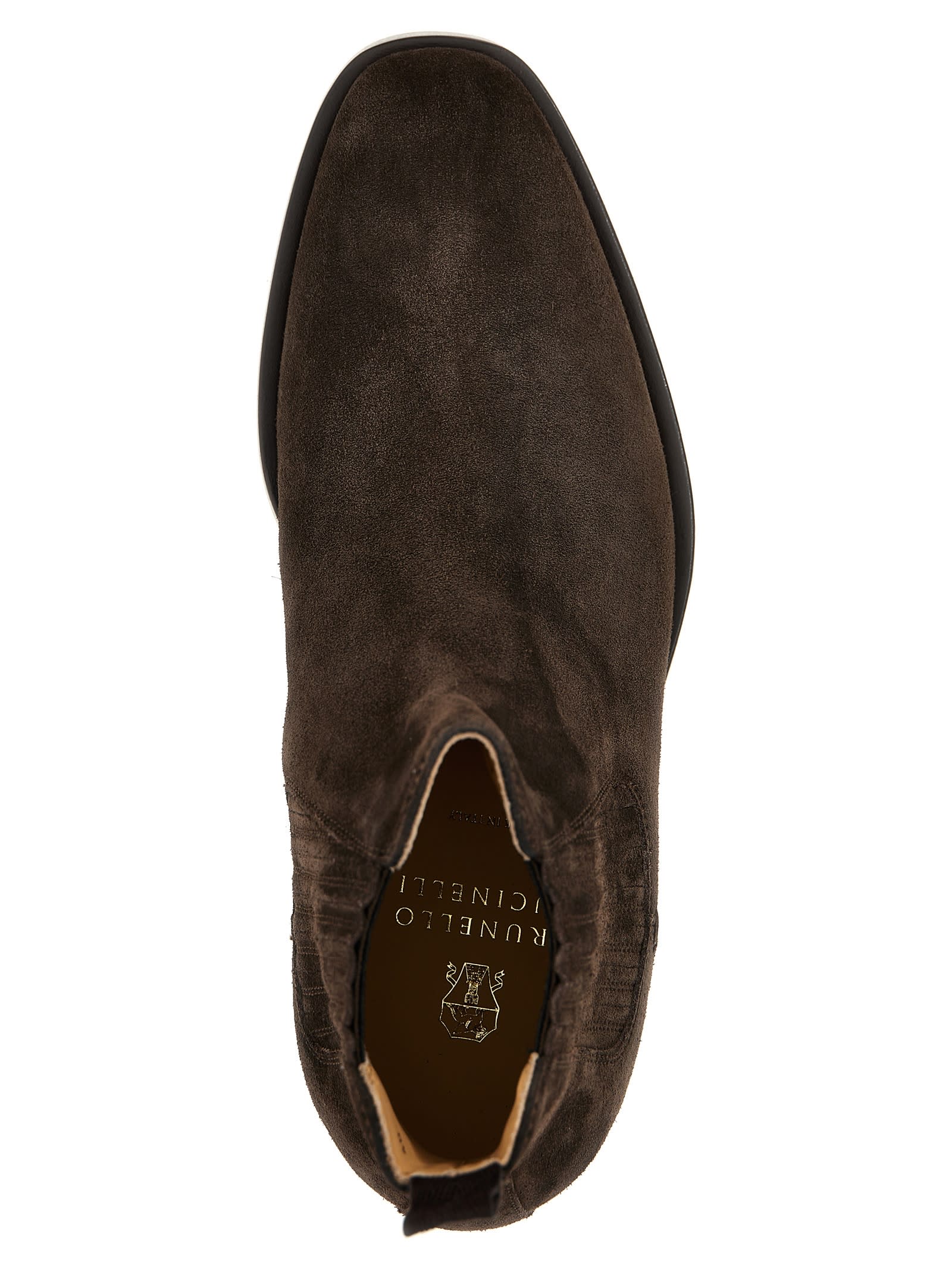 Shop Brunello Cucinelli Suede Ankle Boots In Brown