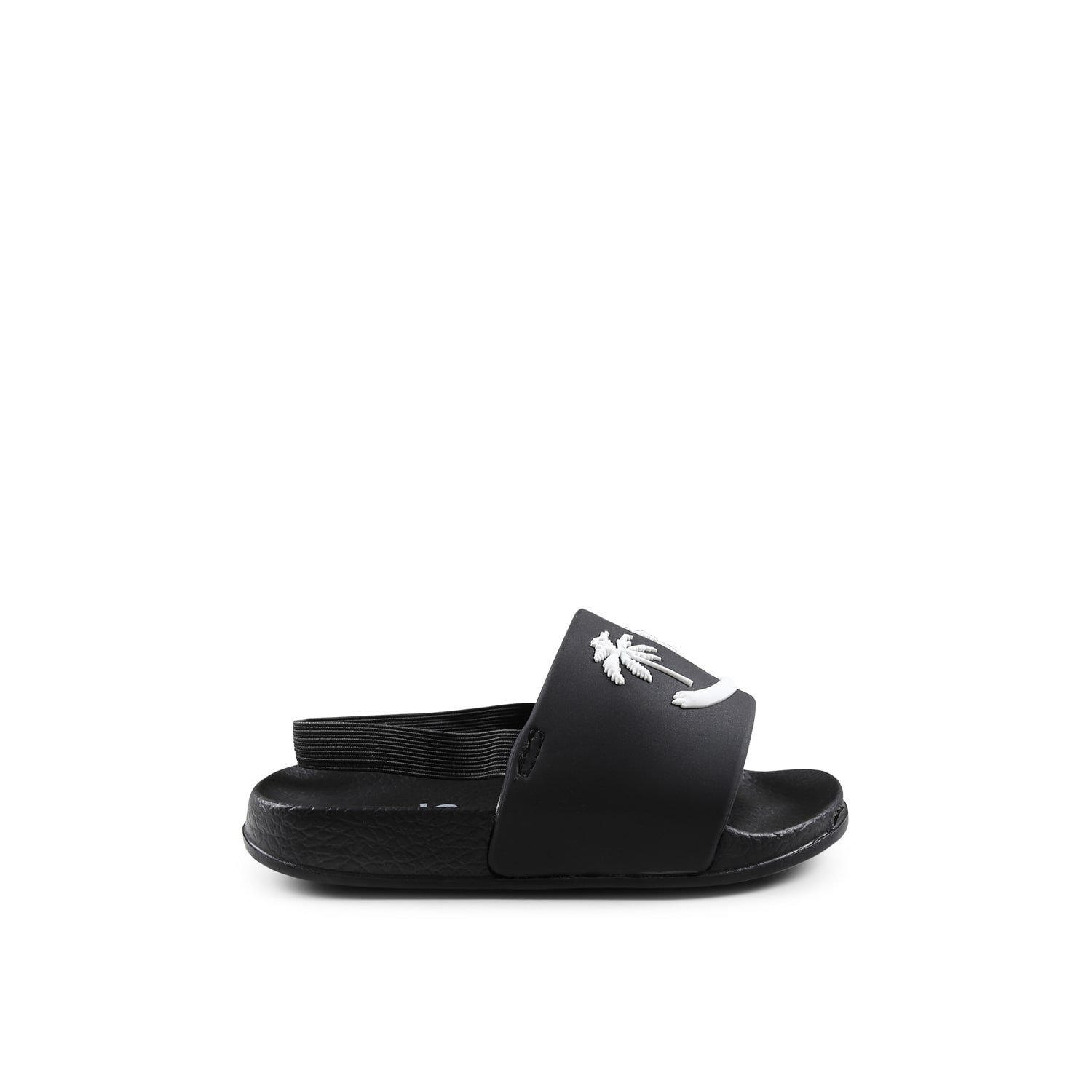 Molo Black Slippers For Kids With Smiley In Black