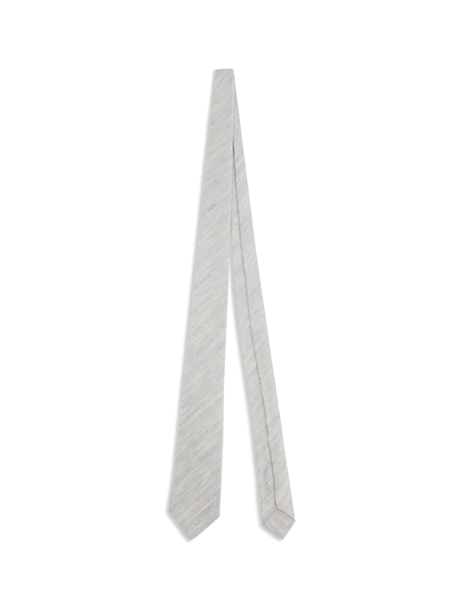 Kiton Floral Embroidery Tie In Gray