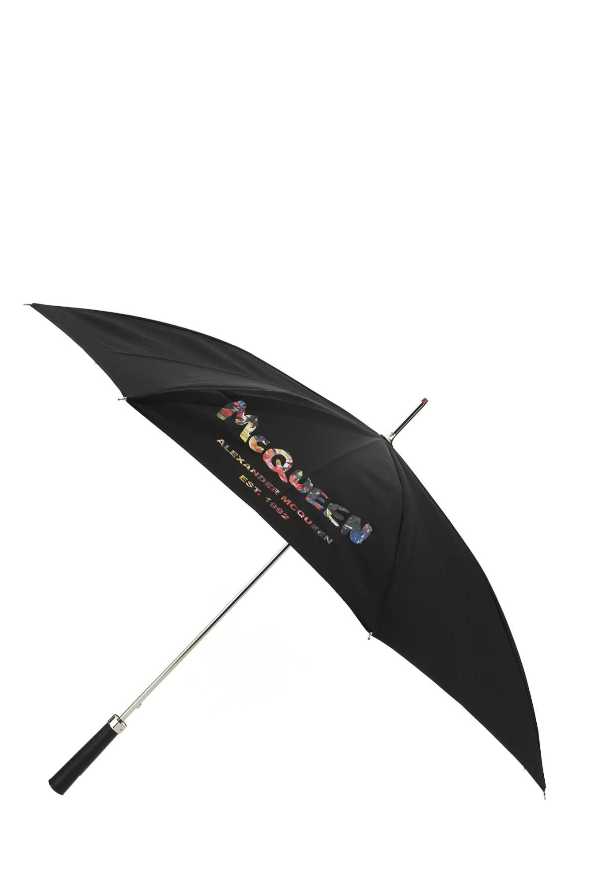 Alexander Mcqueen Black Nylon Umbrella In 1088