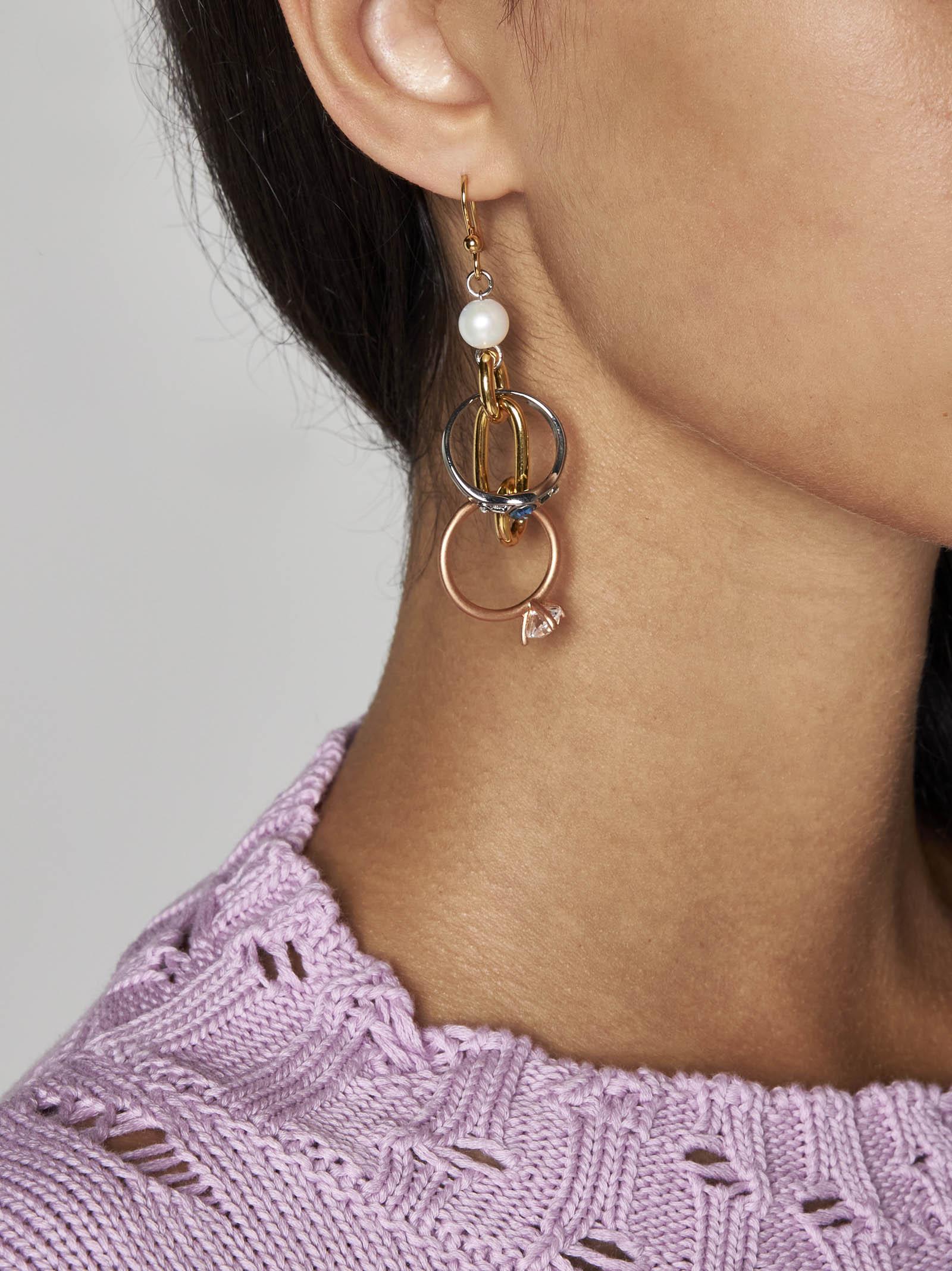 Shop Marni Pearl And Pendant Earrings In Multicolored