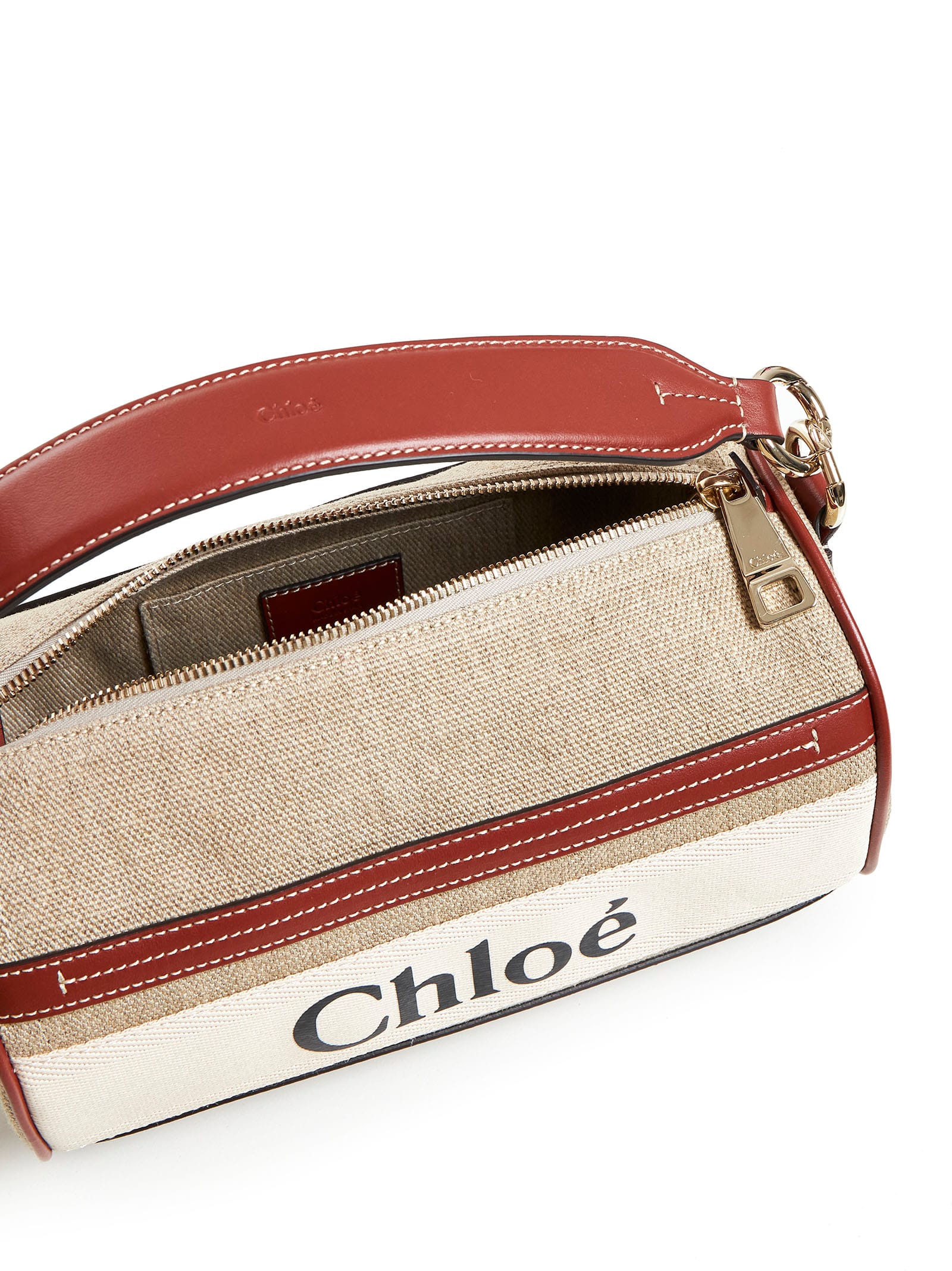 Shop Chloé Shoulder Bag In White-brown 1