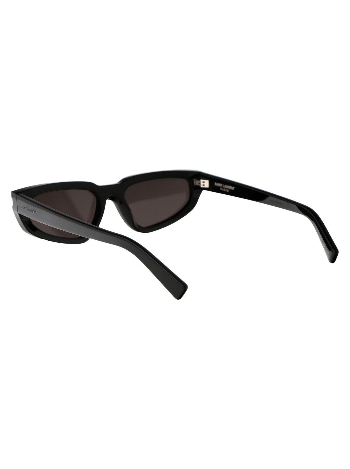 Saint Laurent Cat-eye Frame Sunglasses In 001 Black Black Black