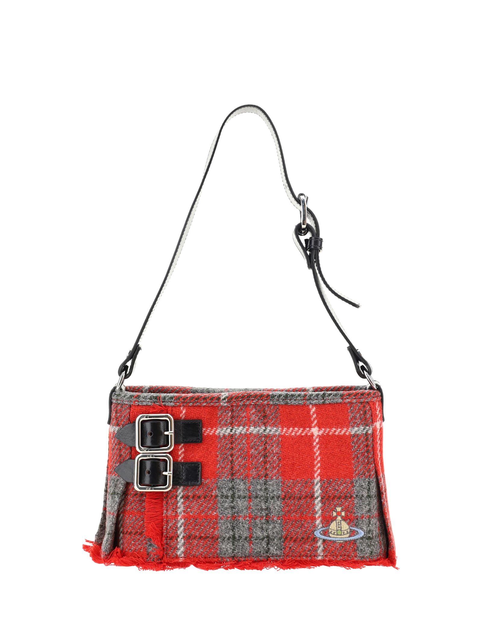 Shop Vivienne Westwood Heather Kilt Shoulder Bag In Red