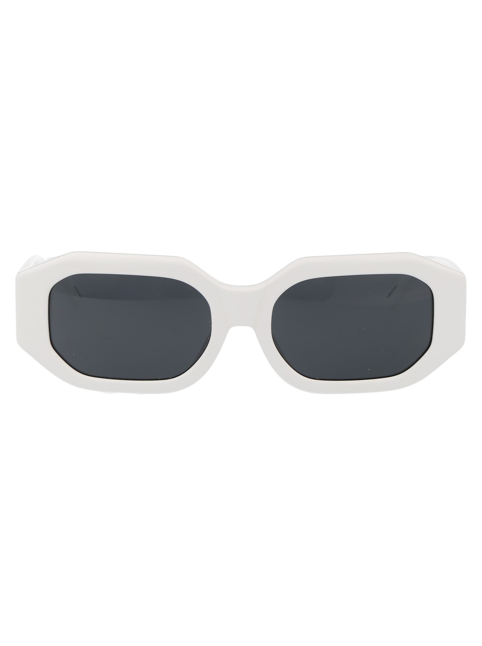 Shop Attico Blake Sunglasses In White/silver/grey