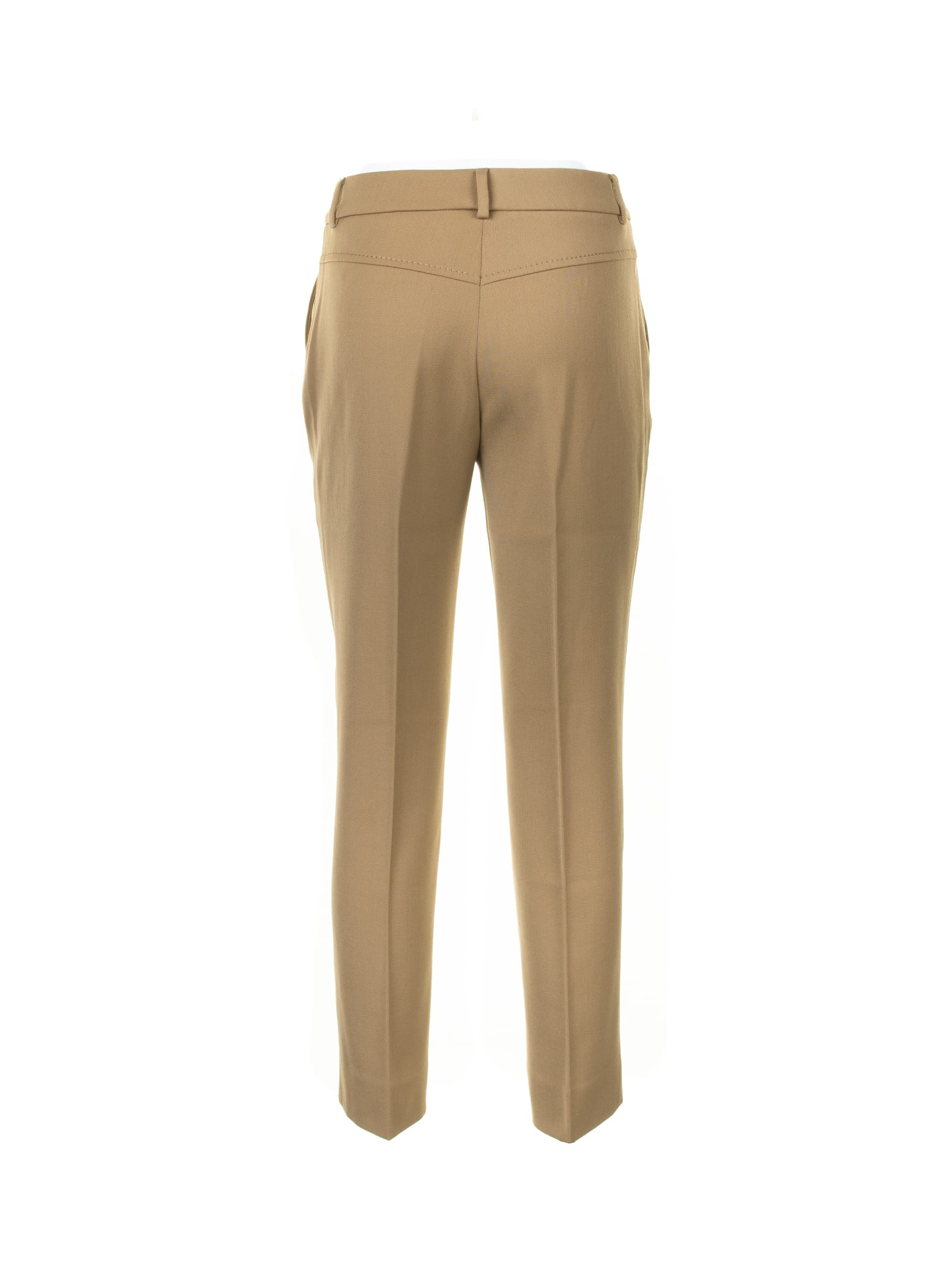 VIA MASINI 80 WOMENS HAZELNUT HIGH-WAISTED TROUSERS 