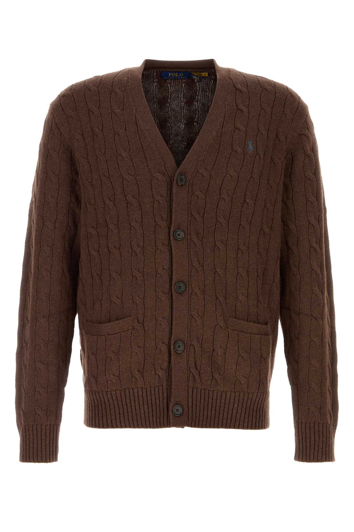 POLO RALPH LAUREN BROWN COTTON CARDIGAN 