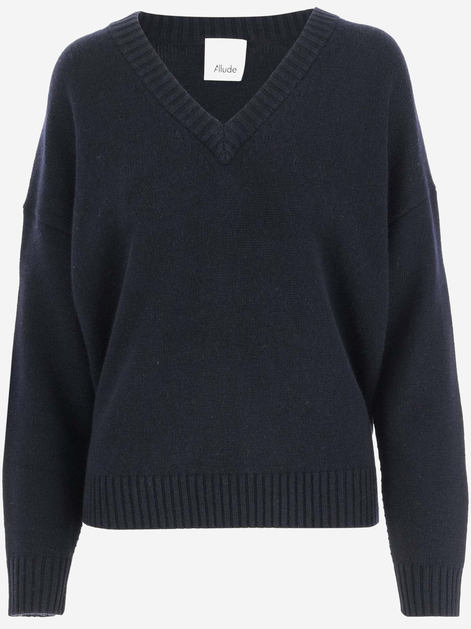 Shop Allude Wool And Cashmere Sweater In Blue