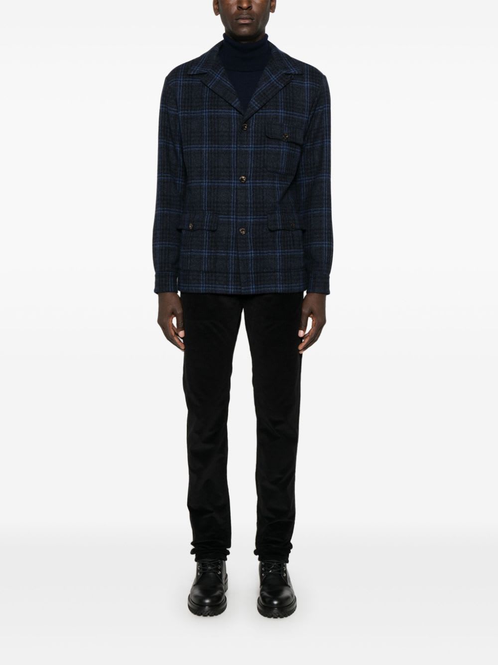 Finamore 1925 Finamore Wool Single-breasted Jacket In Blue