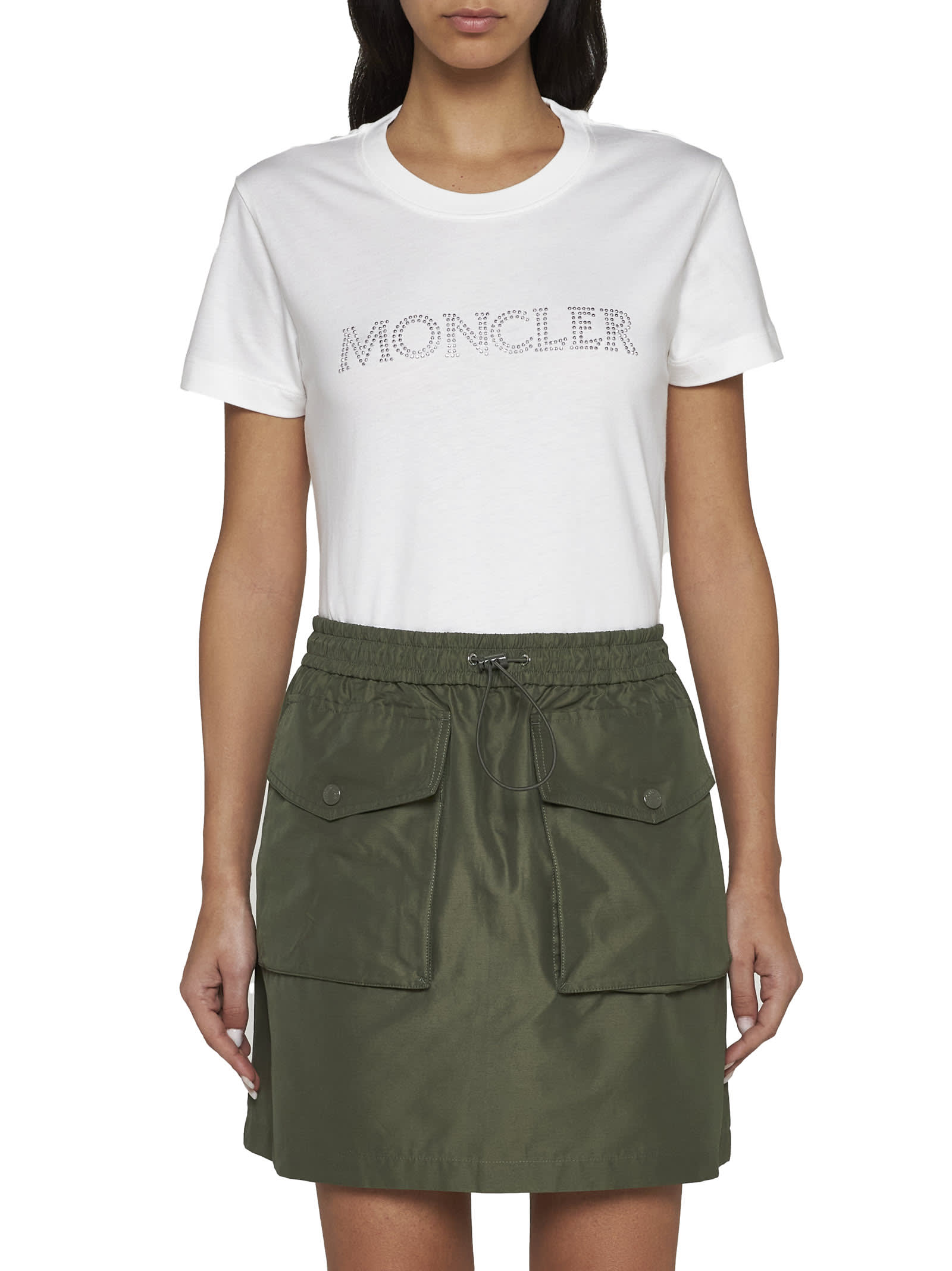 Shop Moncler Skirt In Green