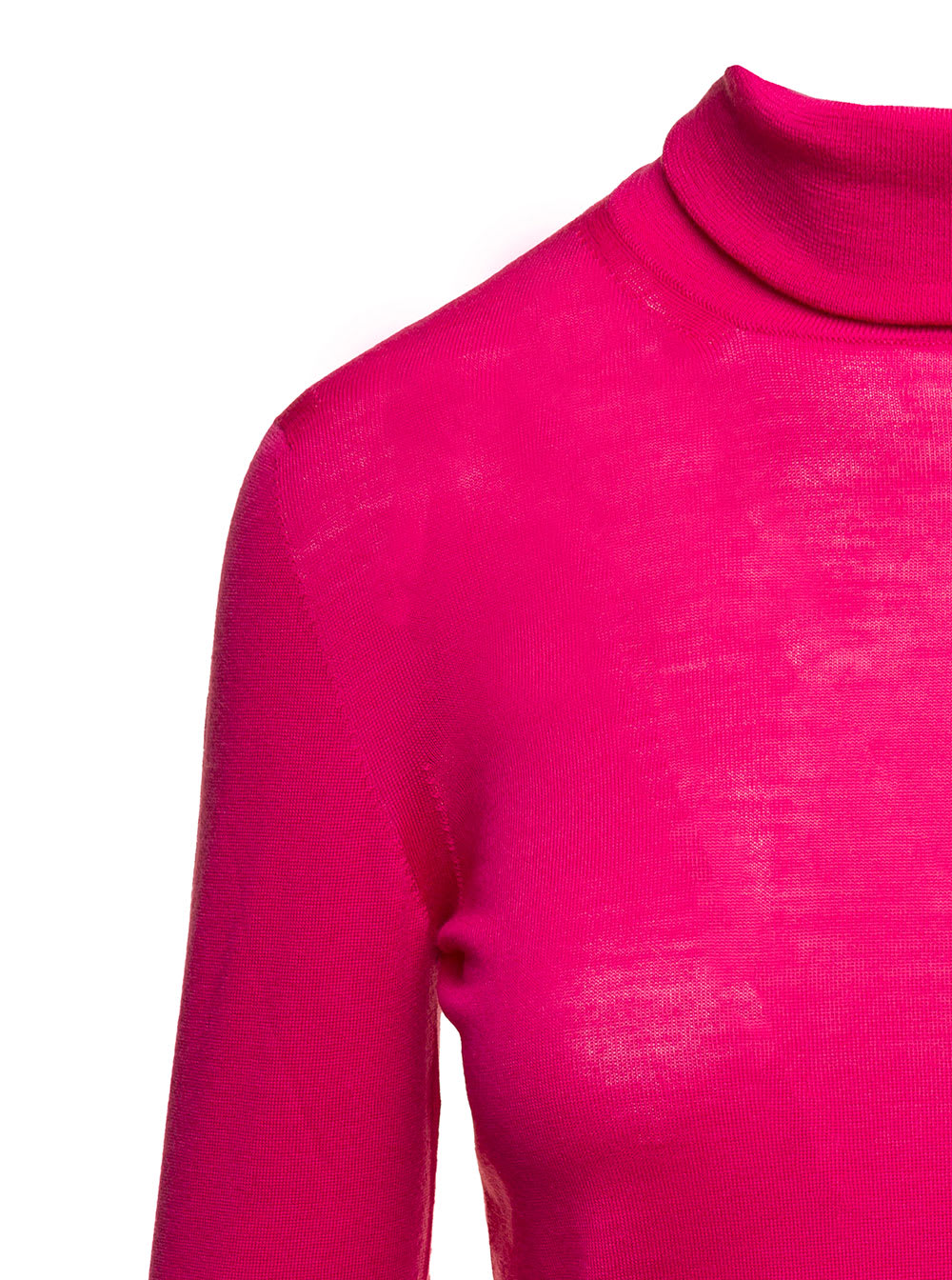 Shop Max Mara Fuchsia Turtleneck With Long Sleeves In Wool Woman In Fuxia