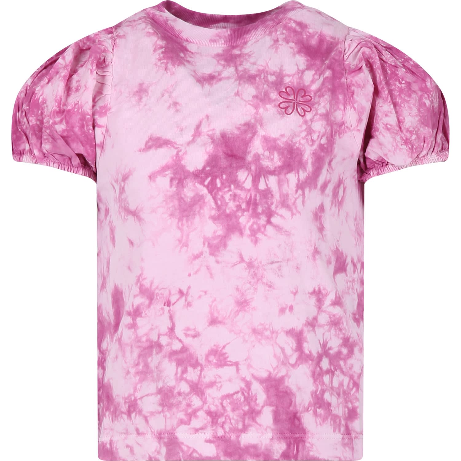 Molo Kids' Pink T-shirt For Girl With Tie Dye