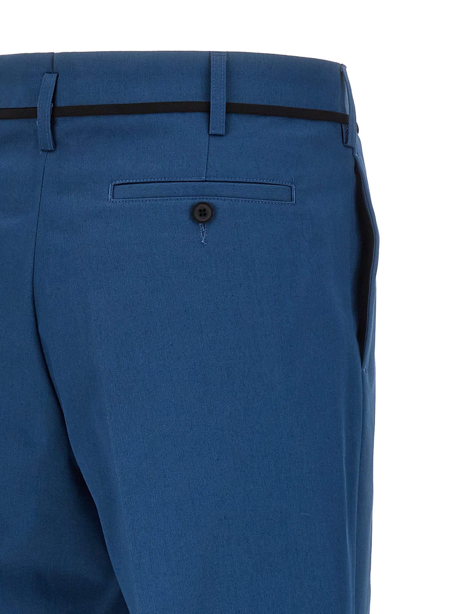 Shop Marni Gabardine Trousers In Blue