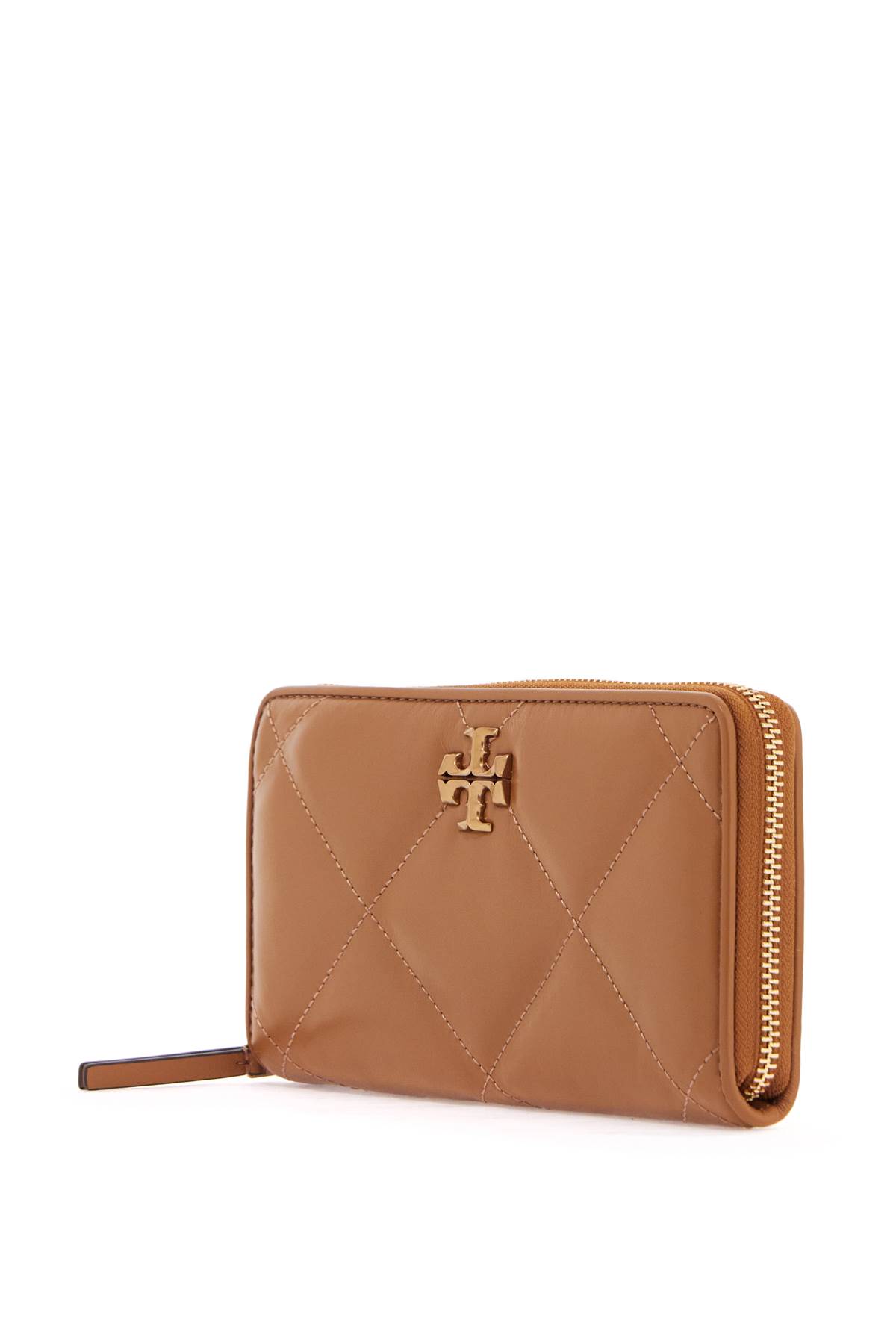 Shop Tory Burch Quilted Continental Wallet In Tan (brown)