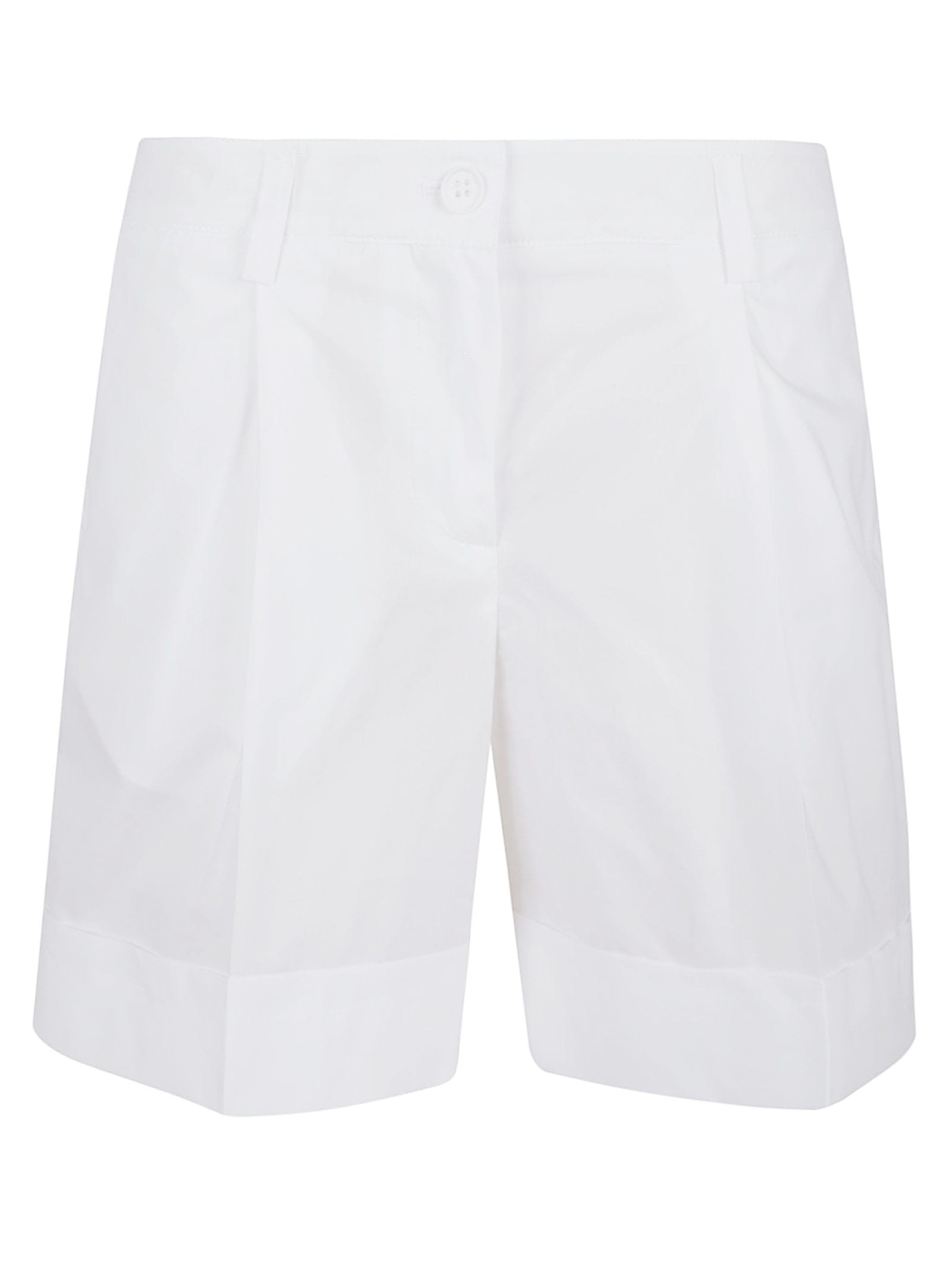 Parosh White Cotton Shorts