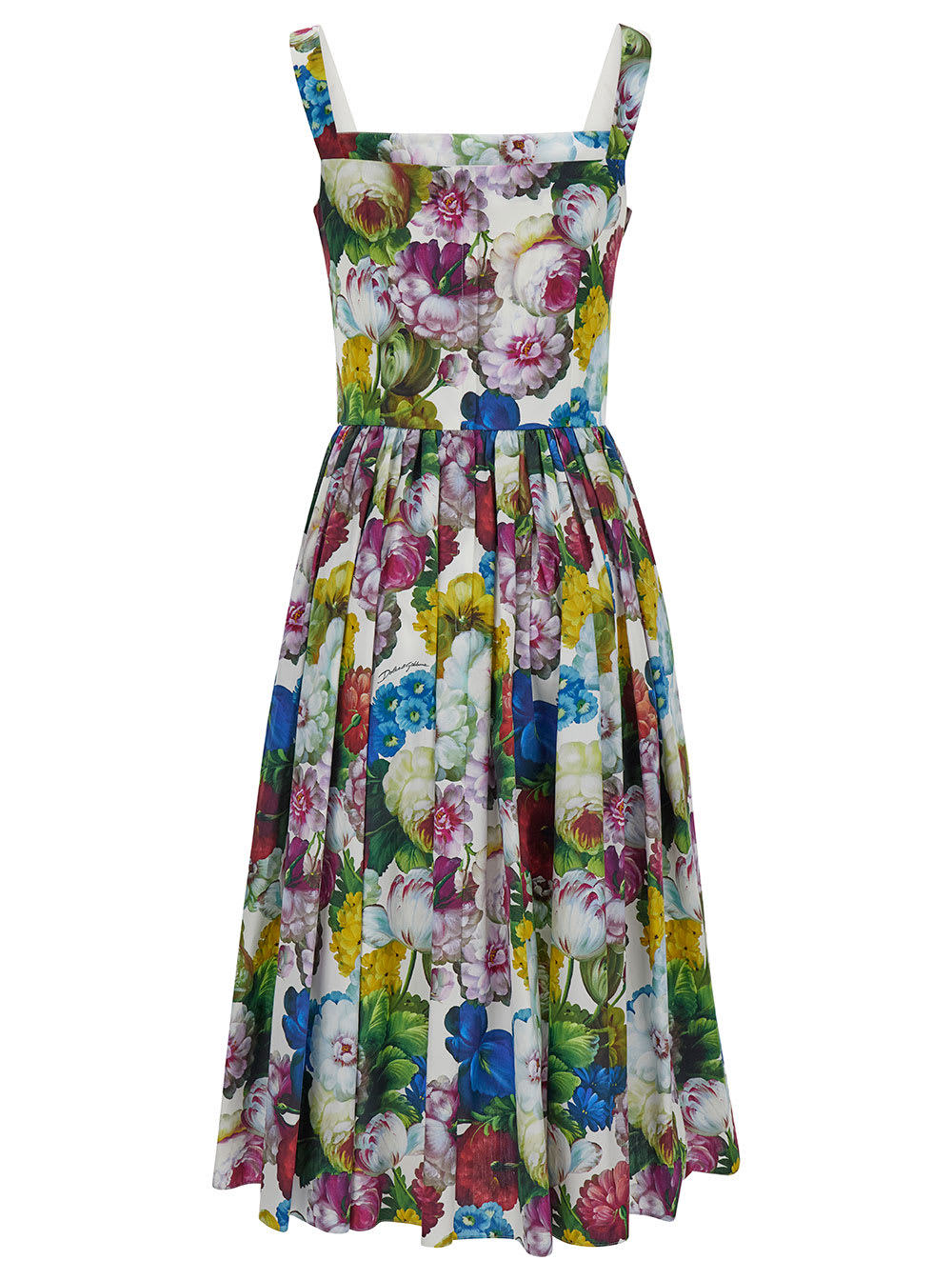 Shop Dolce & Gabbana Fiore Notturno Dress In Multicolor