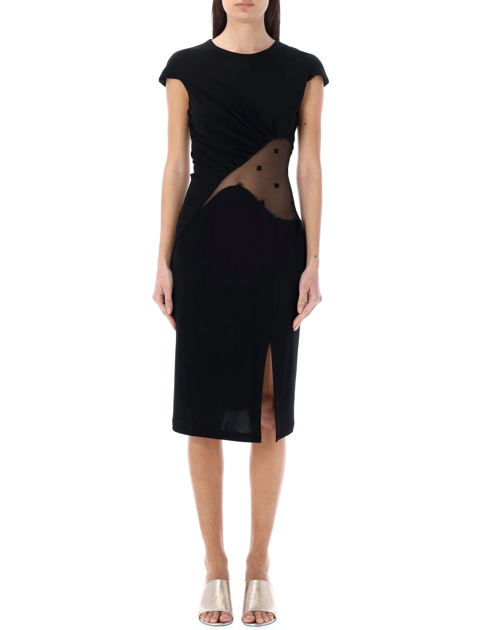 Shop Givenchy Cut-out Midi Dress In Black