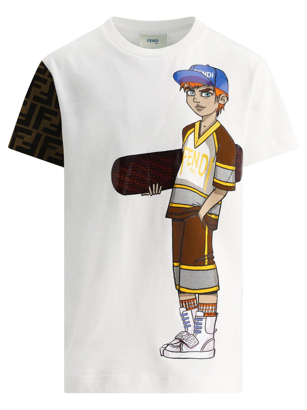 Fendi Graphic Printed Crewneck T-shirt