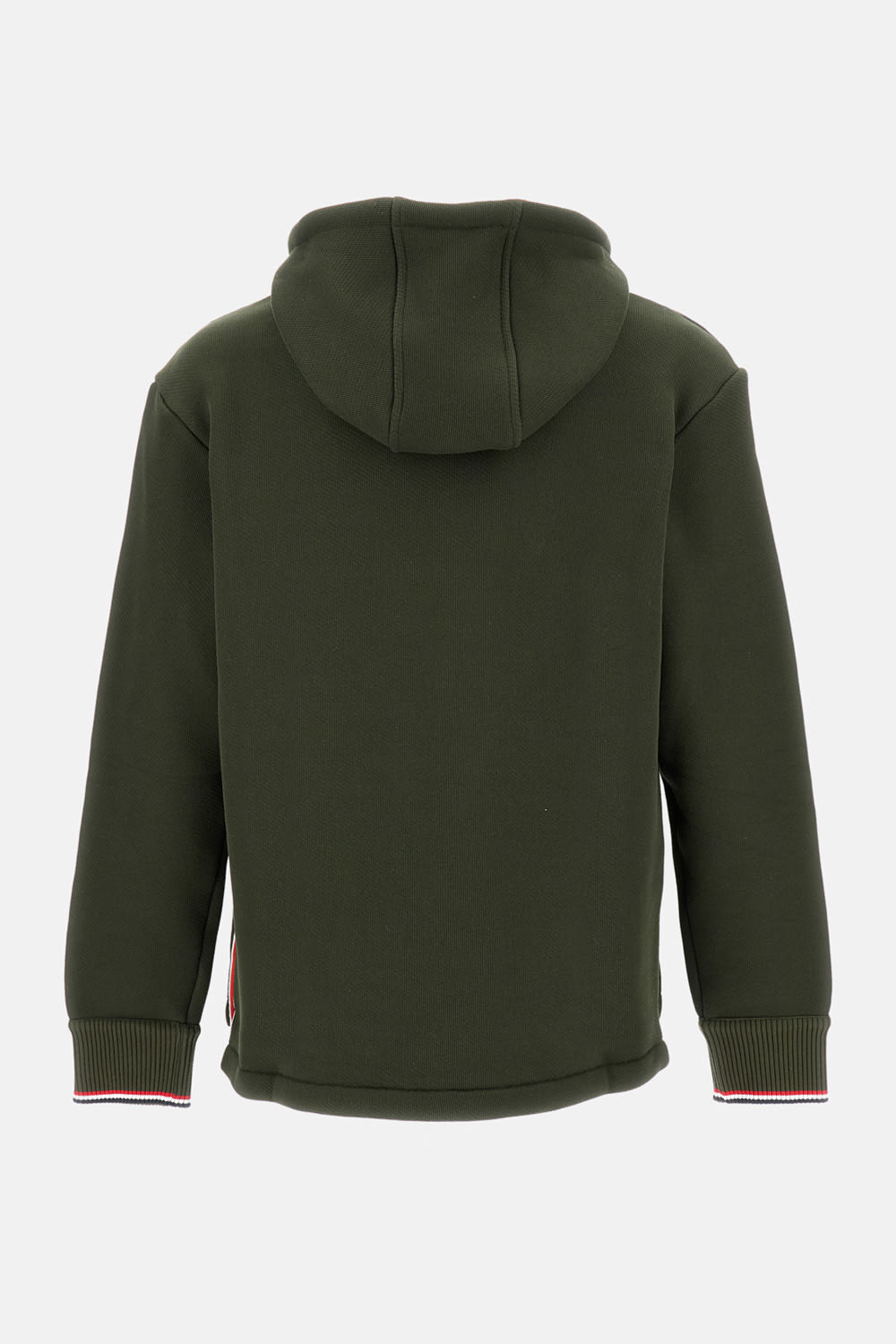 Thom Browne Oversized Hoodie Pullover With Tipping Stripe In Chunky Loopback In Green