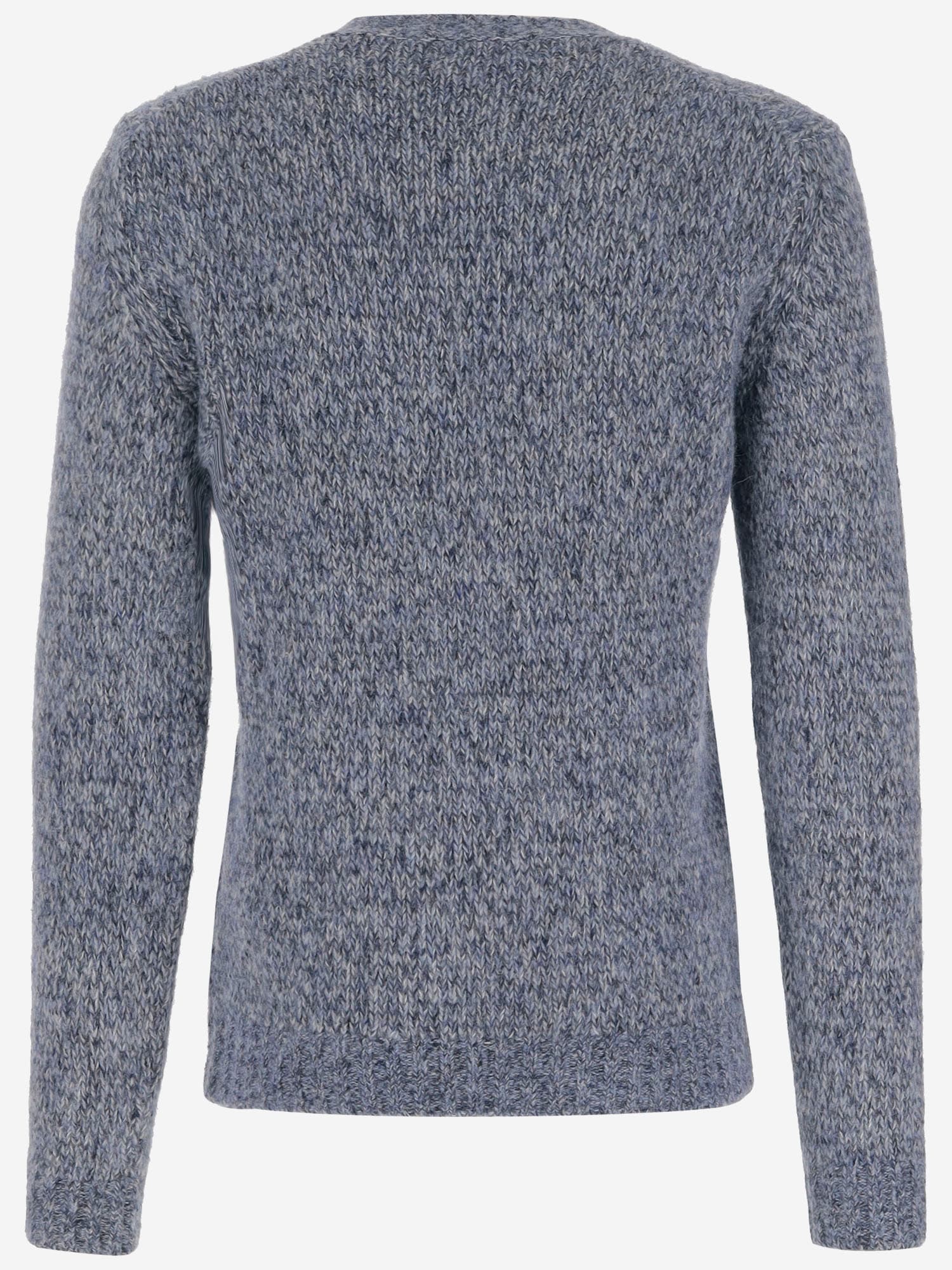 Woolrich V-neck Sweater In Alpaca Blend In Gray