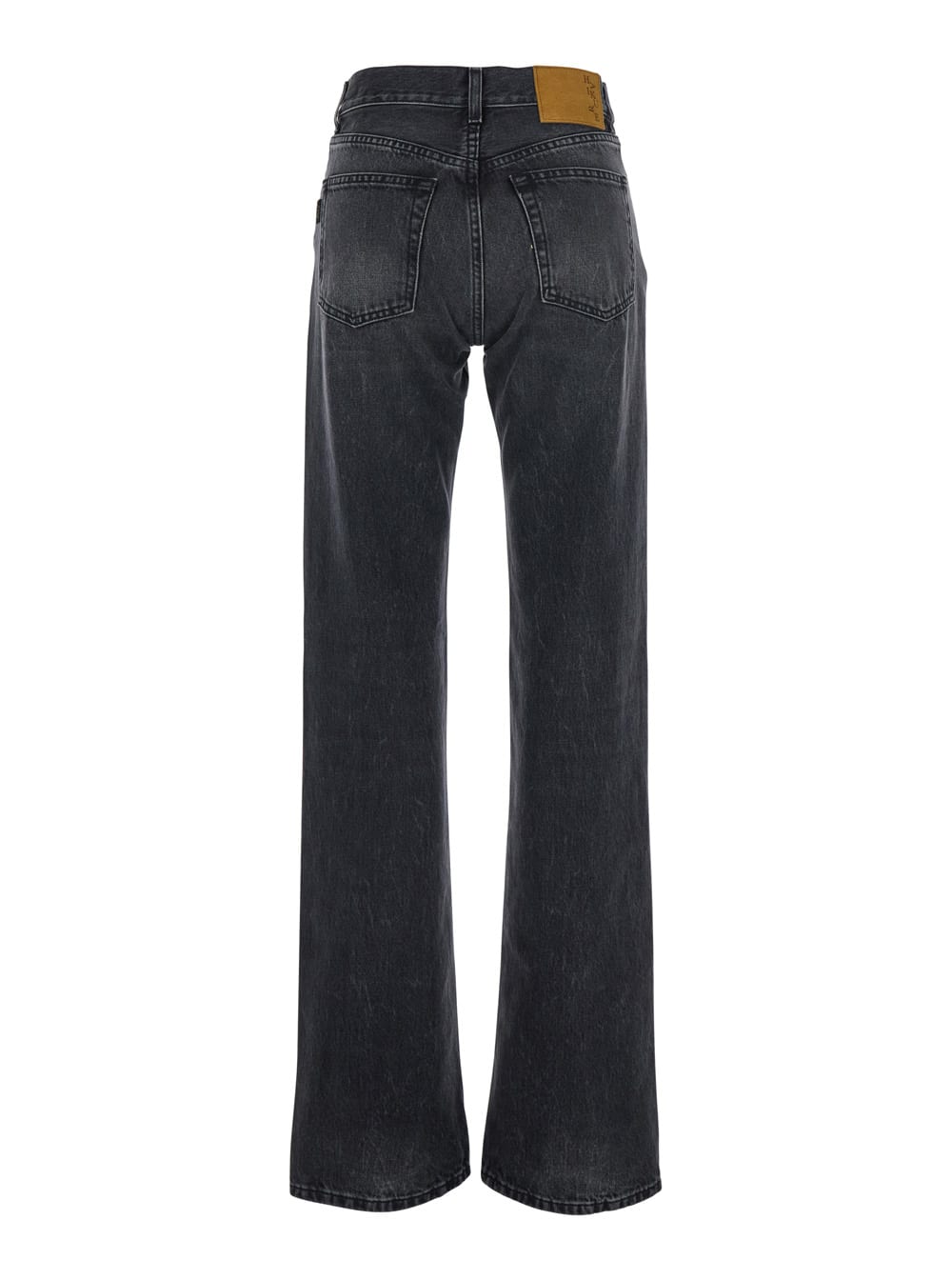 Haikure Black Jeans With Belt Loops And Logo Patch On The Rear In Denim Woman In Black