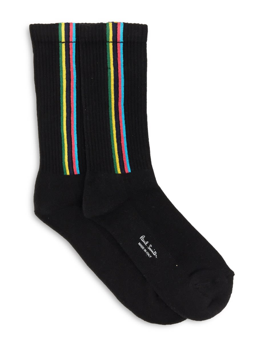 Shop Ps By Paul Smith Sports Stripe Socks In Black