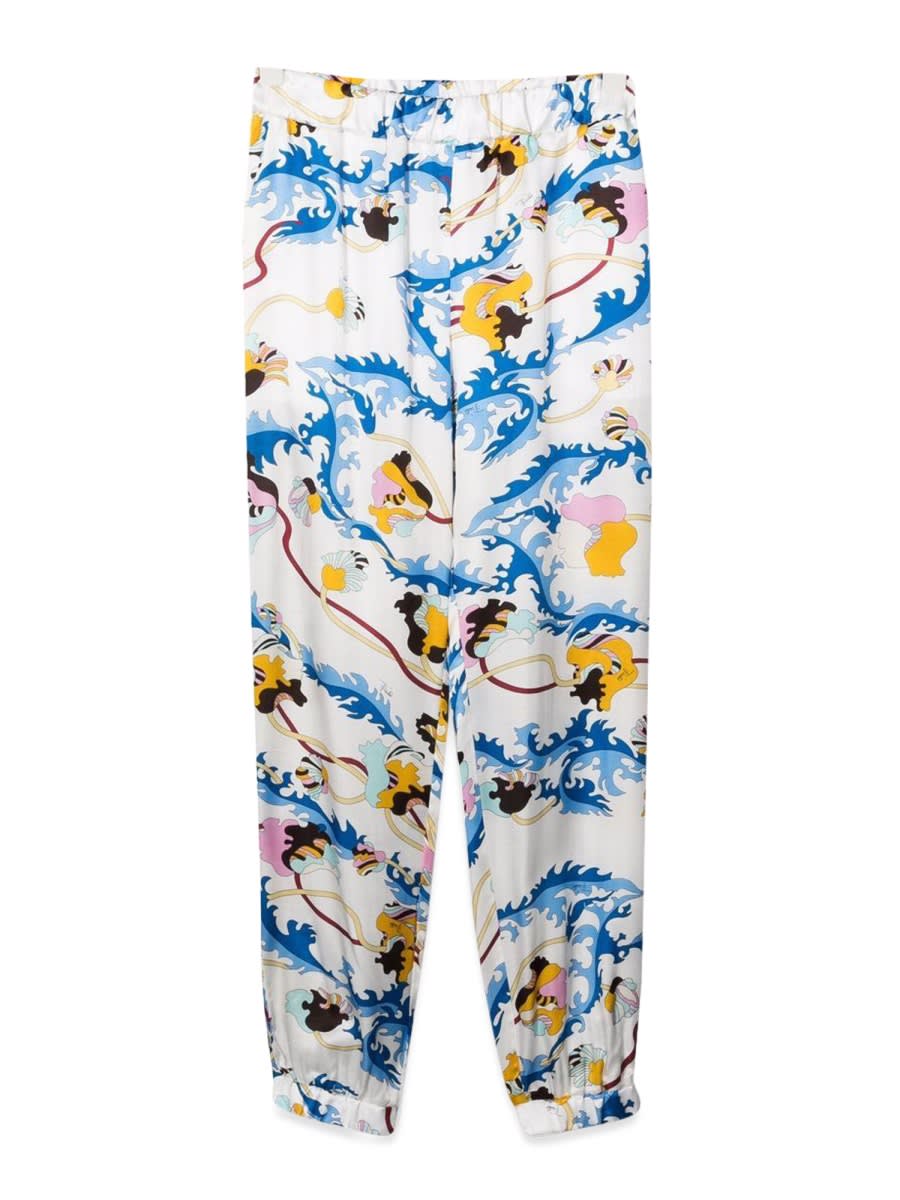 Shop Pucci Fabric Pants In Multicolour