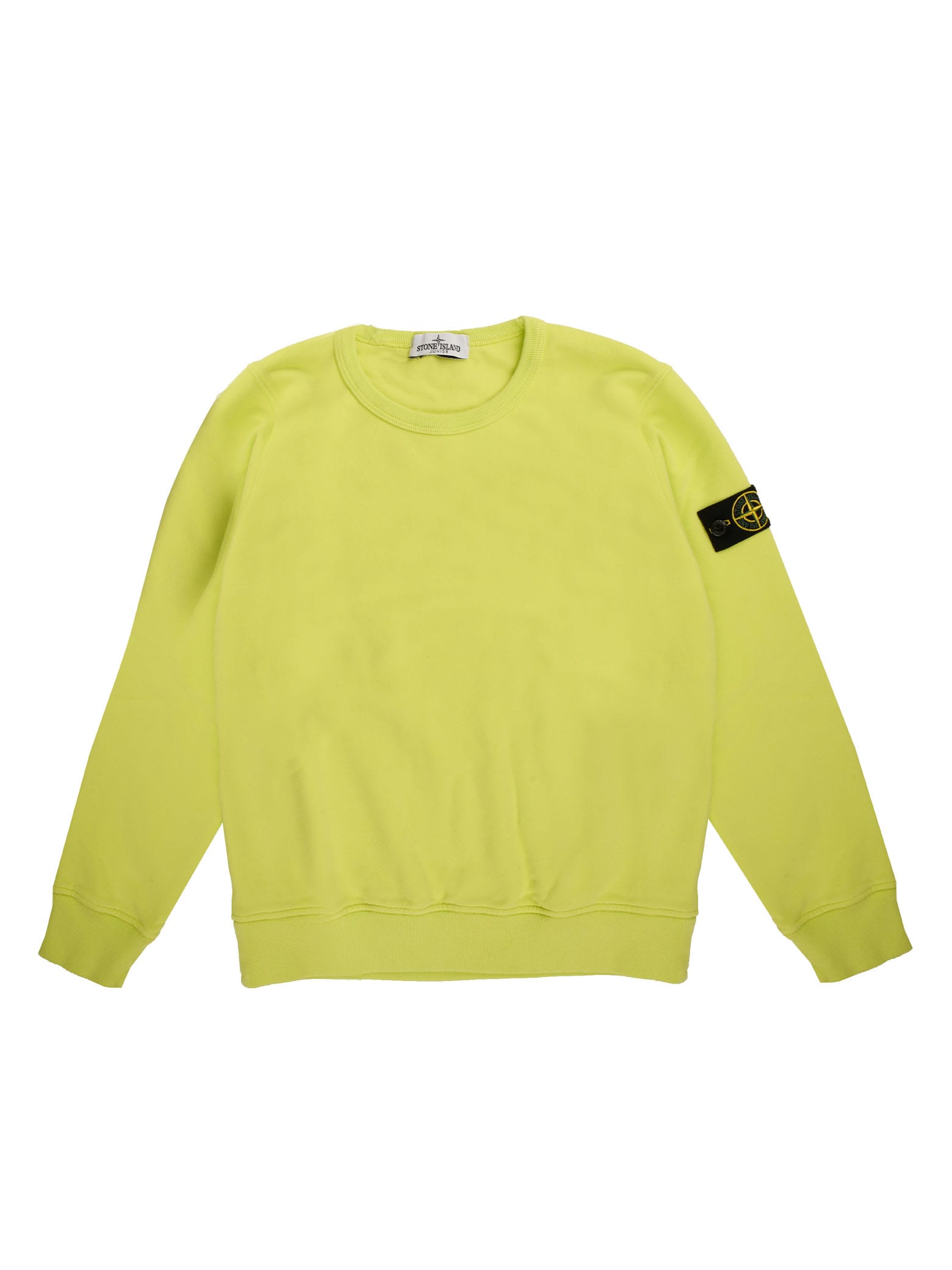 Stone Island Junior Fluo Green Crewneck Sweatshirt