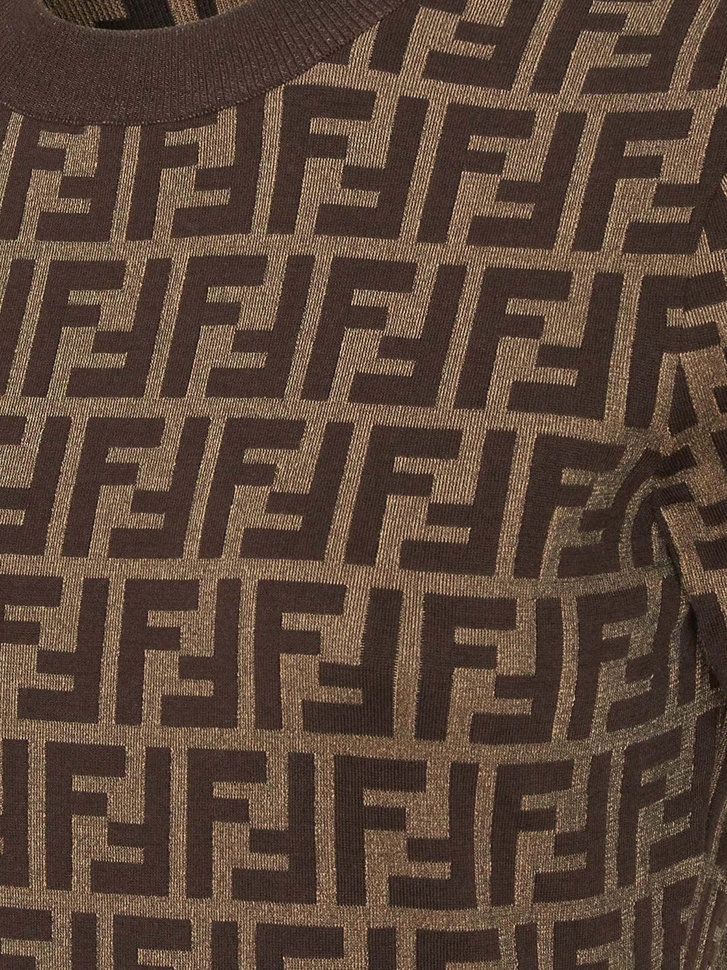 Shop Fendi T-shirt In Brown