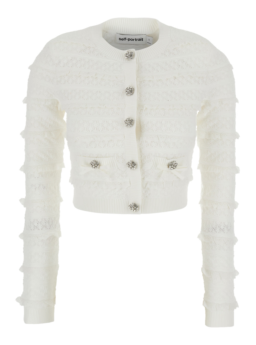 Pointelle diamante cardigan