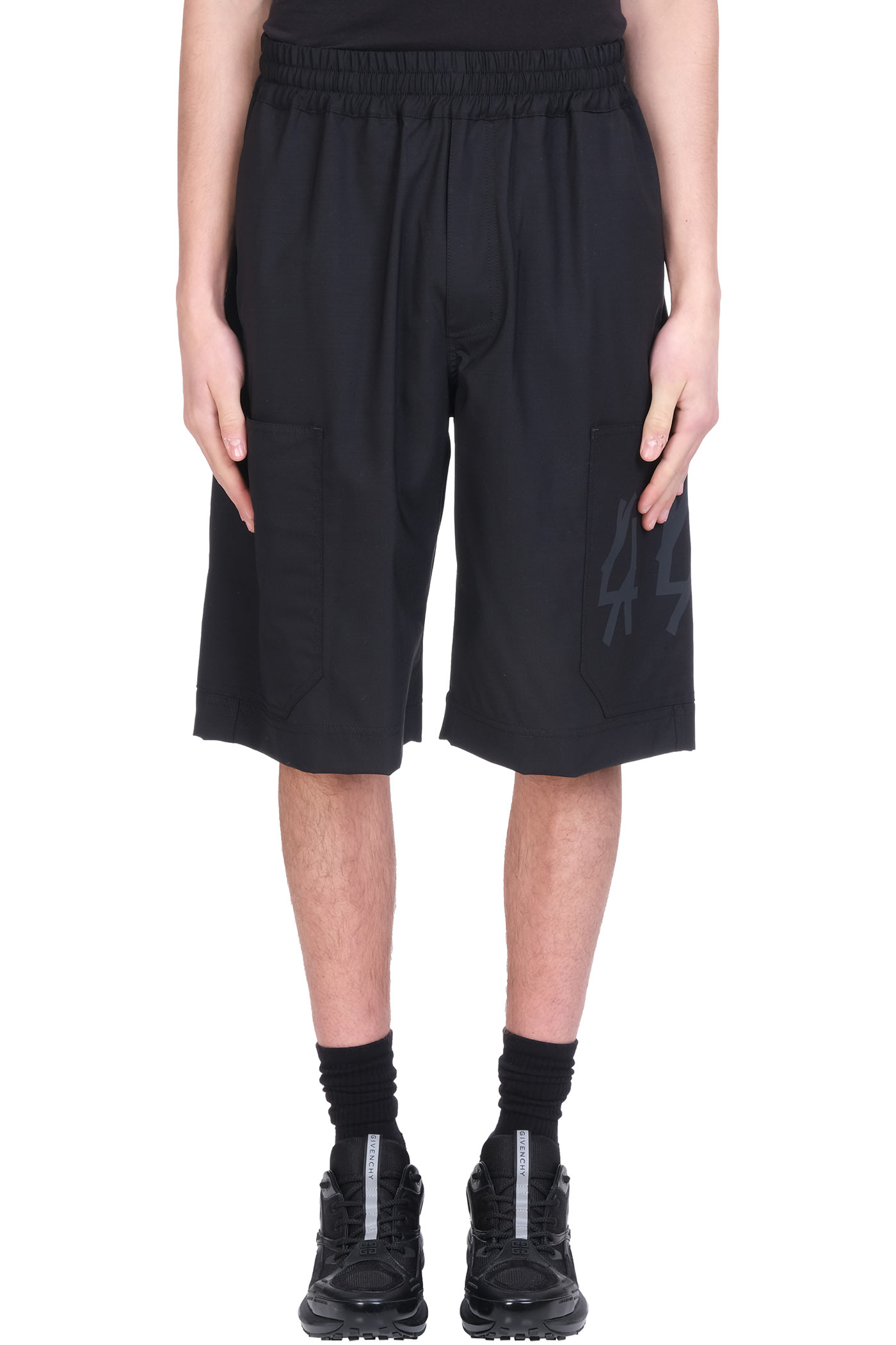 44 Label Group Storm Shorts In Black Wool