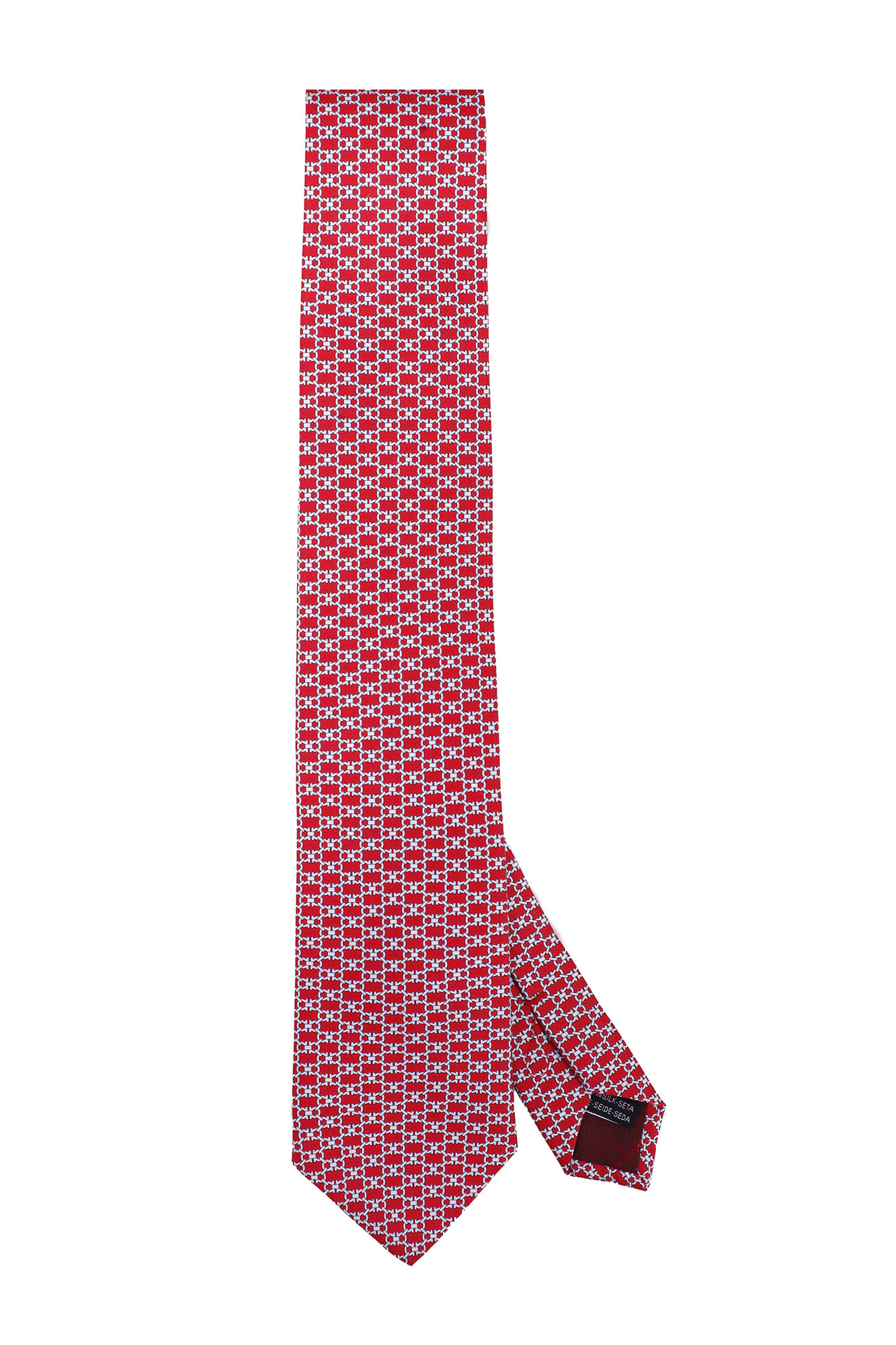 Ferragamo Salvatore Nobile Print Silk Tie In Red