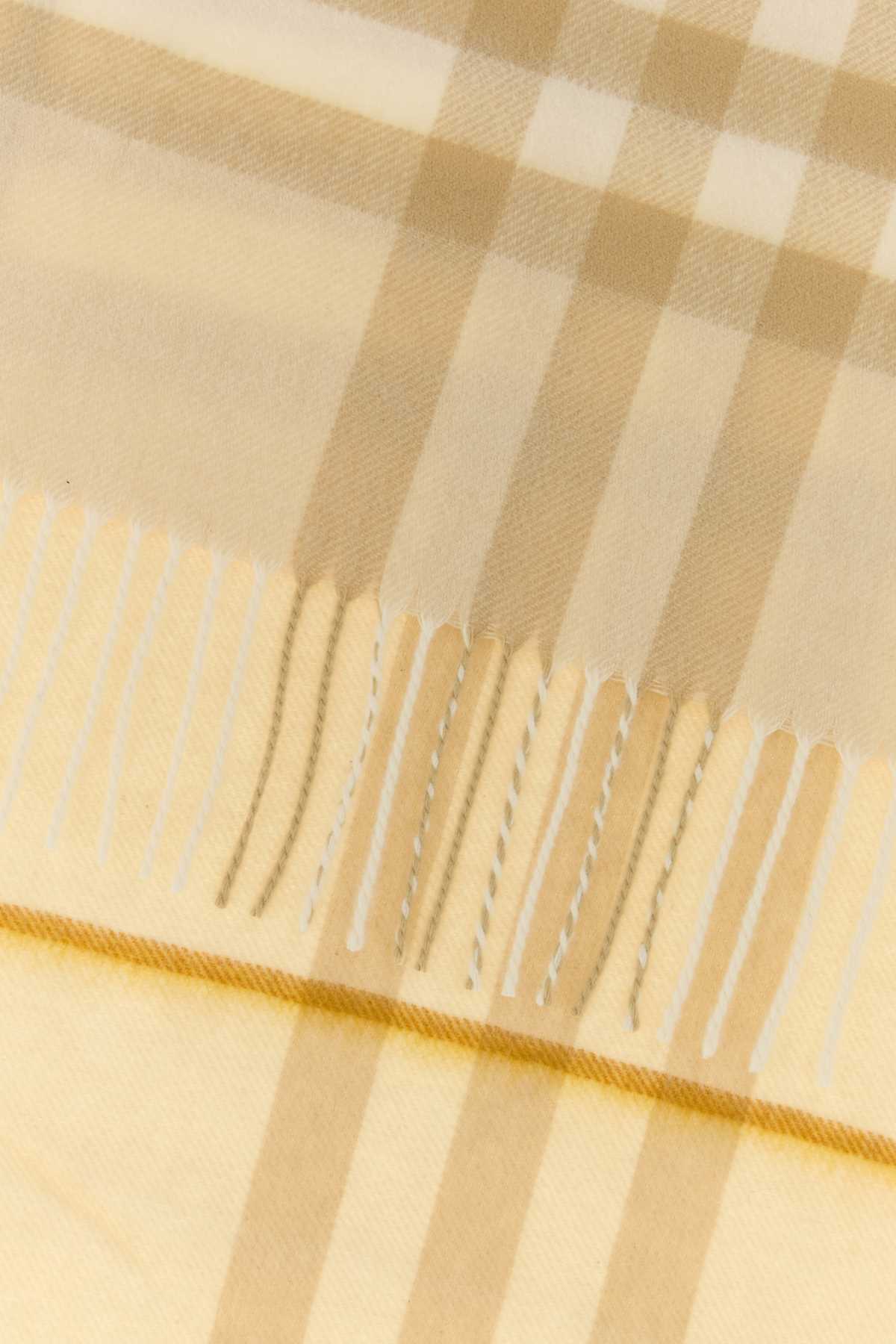 Burberry Cashmere Scarf With Checked Design And Fringes In Brown