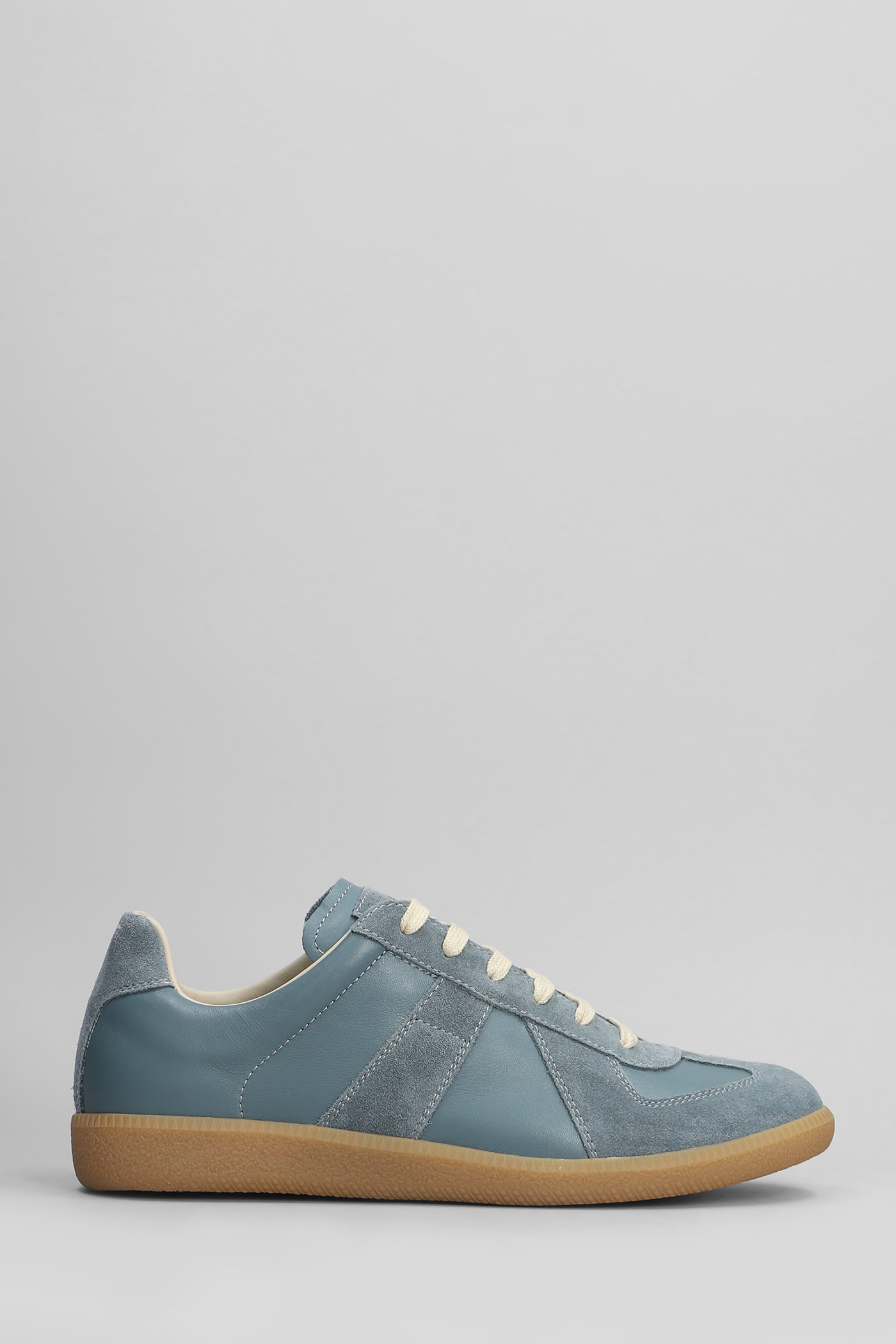 Replica Sneakers In Green Suede And Leather