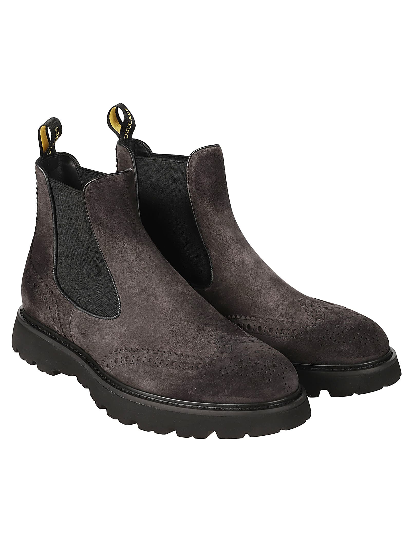 Shop Doucal's Point Chelsea Boots In Antracite/fondo Nero