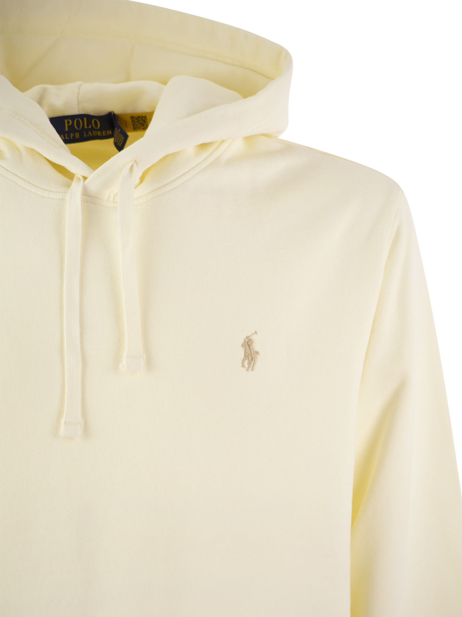 Shop Polo Ralph Lauren Hooded Sweatshirt Rl In Cream