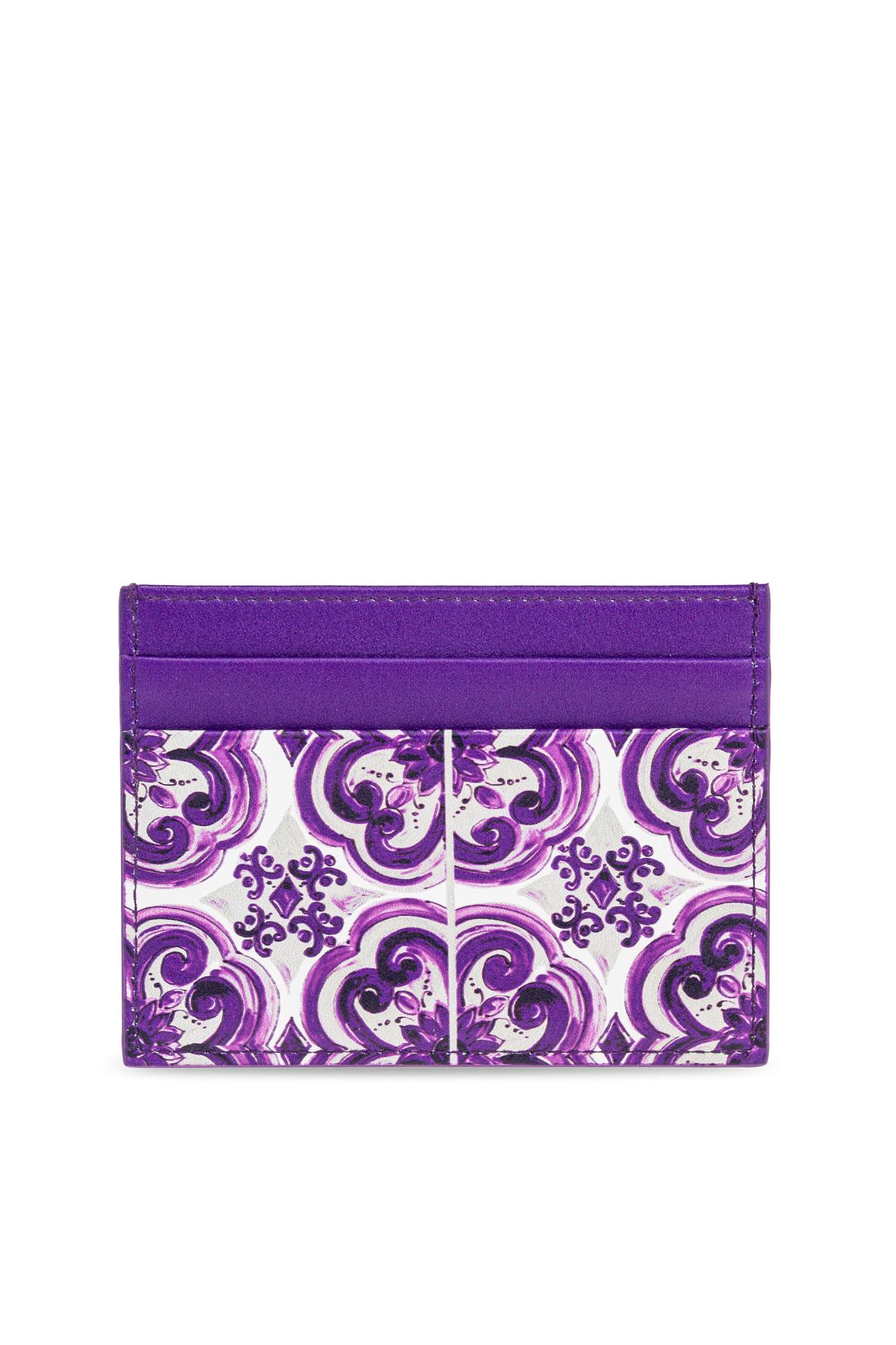Dolce & Gabbana Wallet With Majolica Print In Purple
