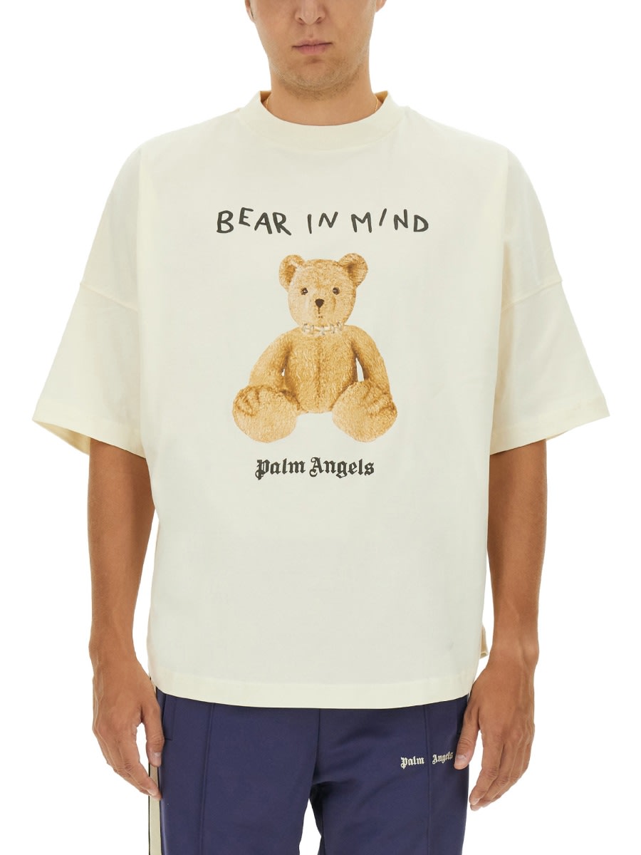 Shop Palm Angels Bear T-shirt In White