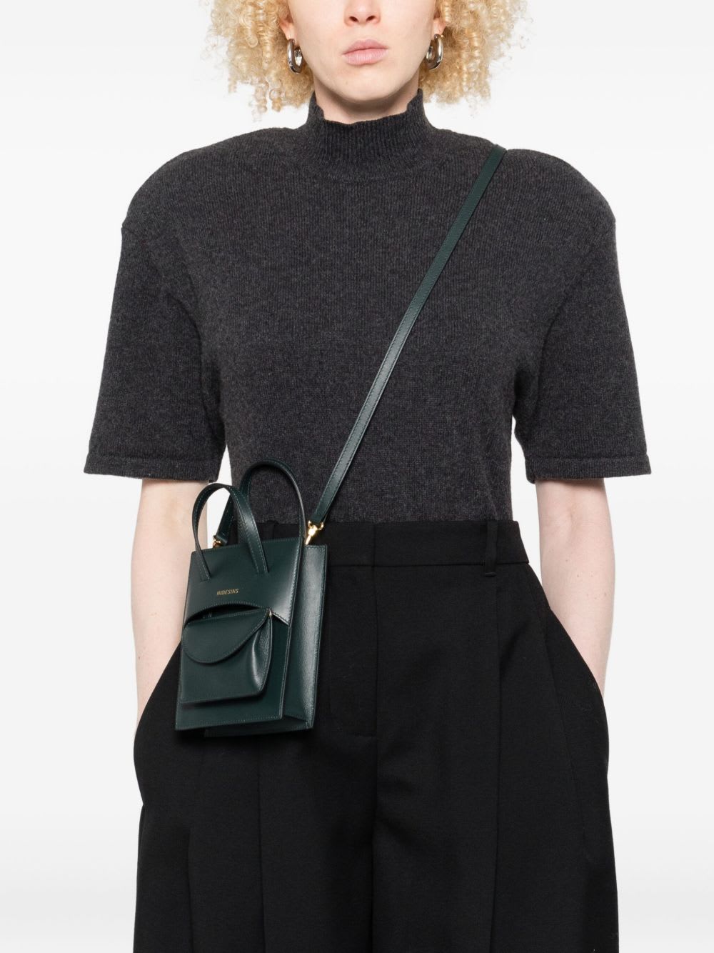 Hidesins Flap Leather Mini Bag In Green