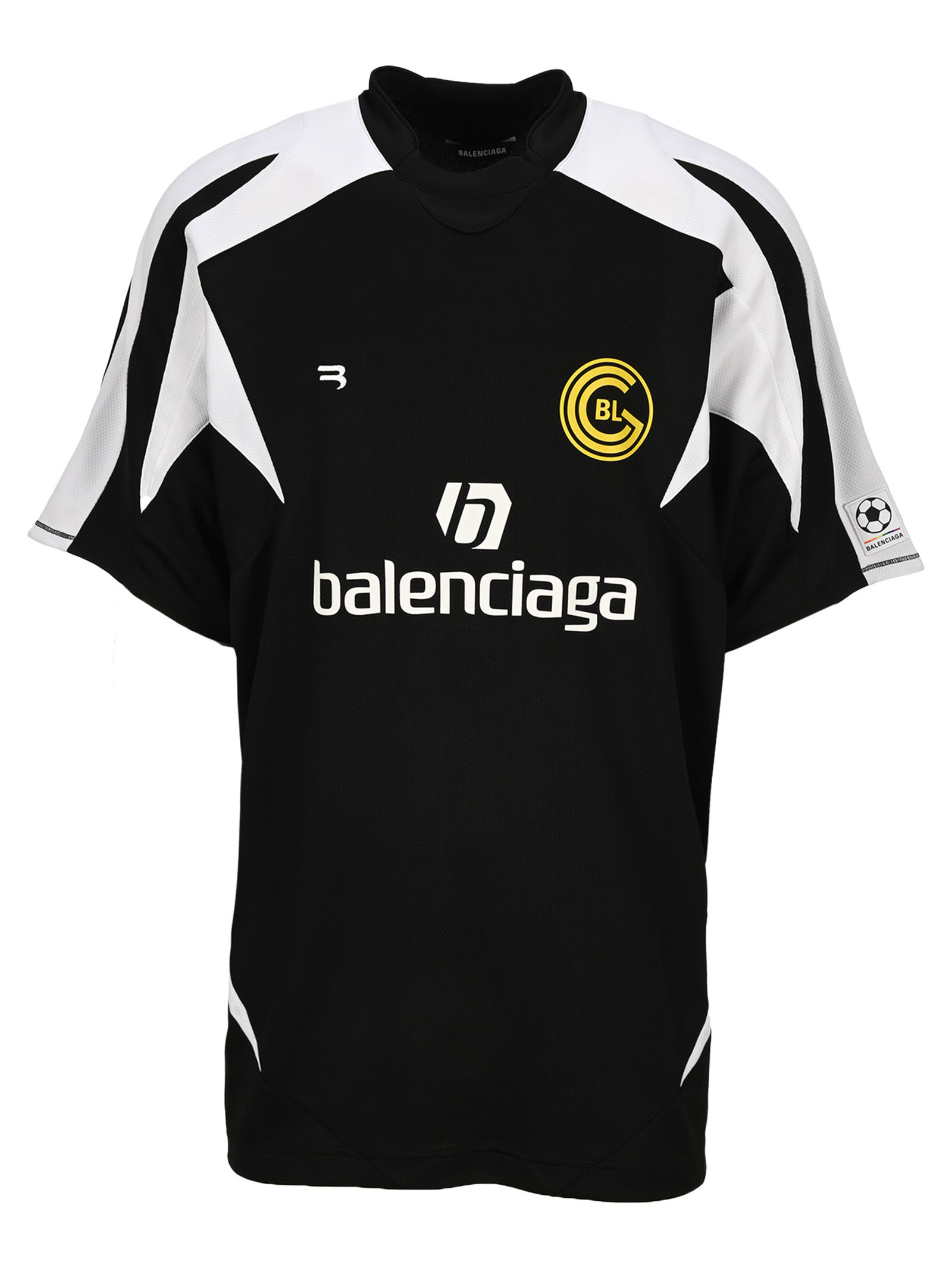 Balenciaga Two Tone Logo Mesh Football Jersey In 1070black/ | ModeSens